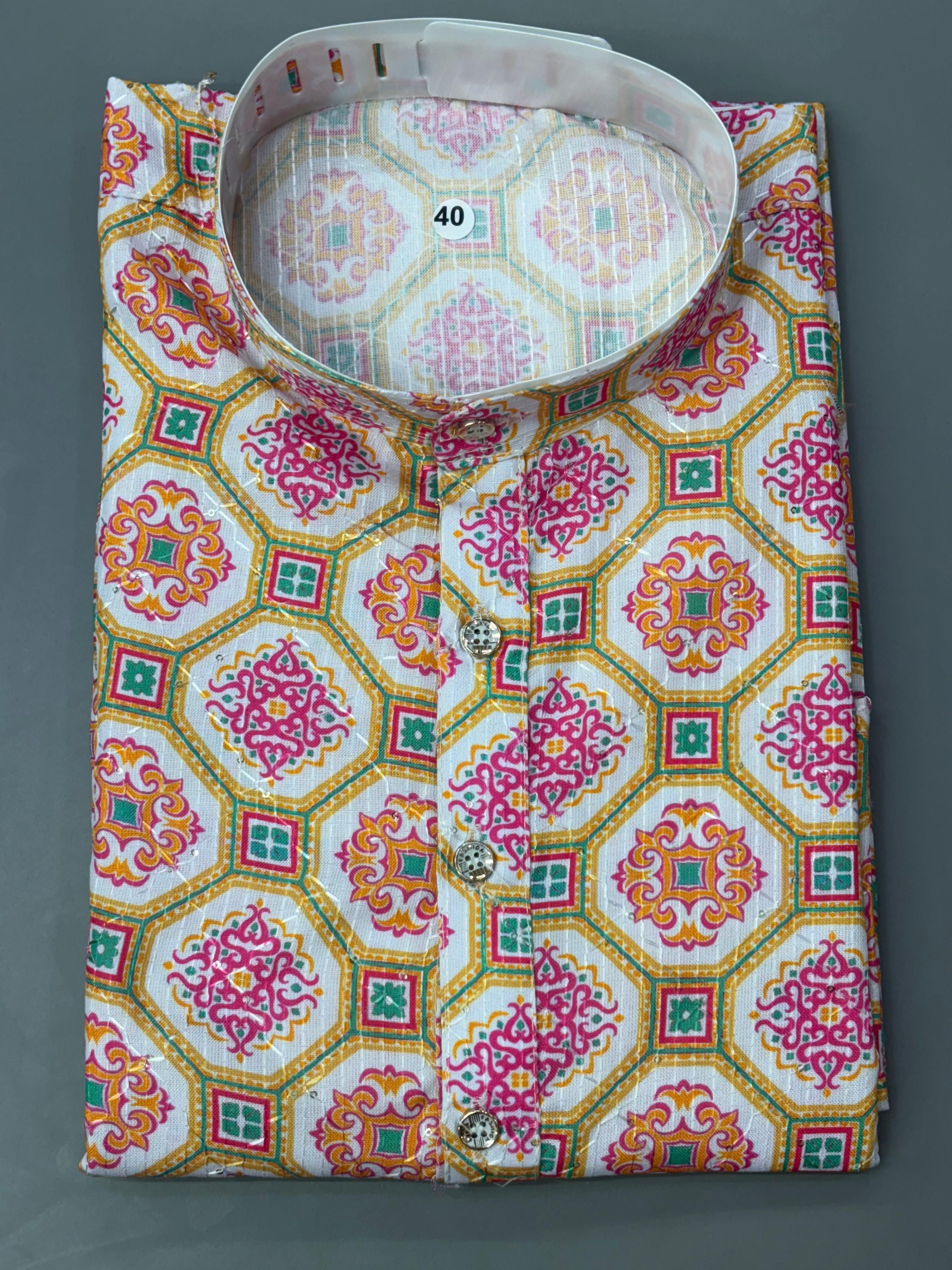 Crochet Print Kurta