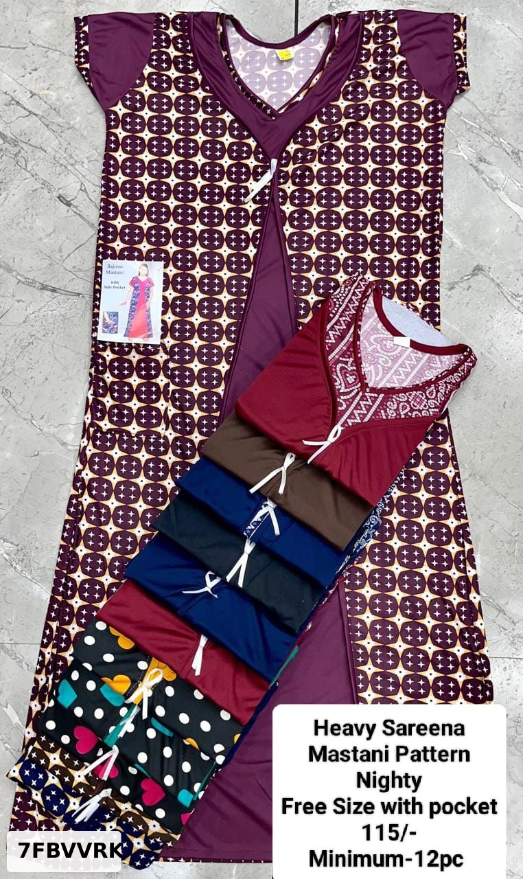 Heavy Sareena Mastani Pattern Nighty