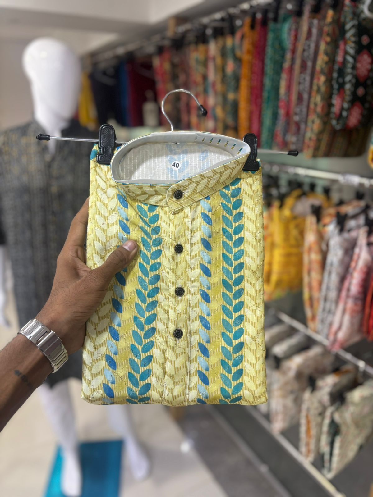 Rayon Chikan Kurta