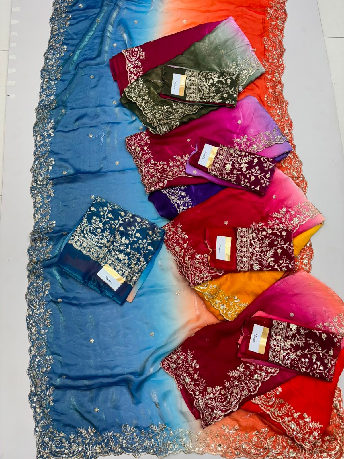 Nanda Fendy Silk Double Shadow Sarees