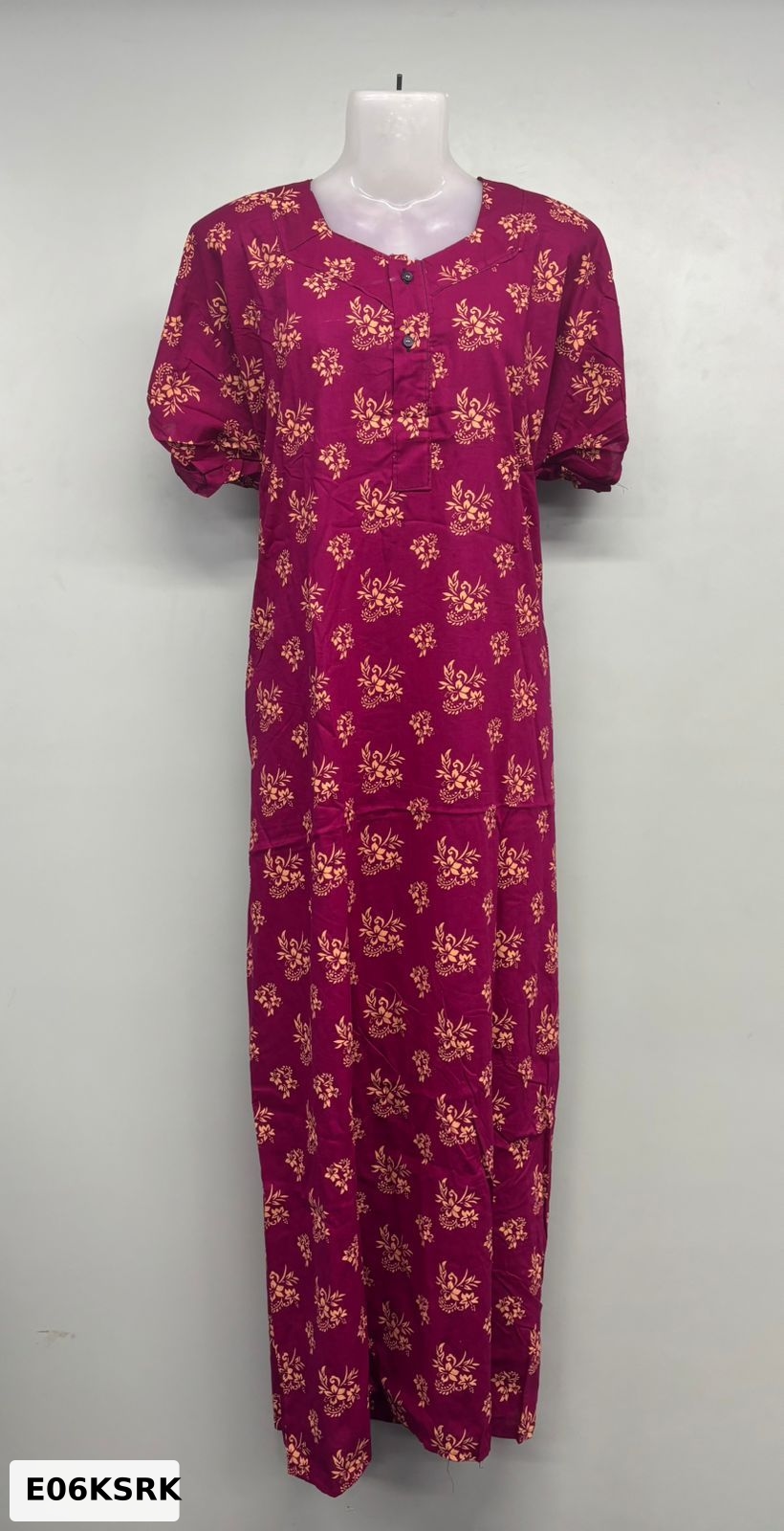 Cotton Apsara With Button Nighty