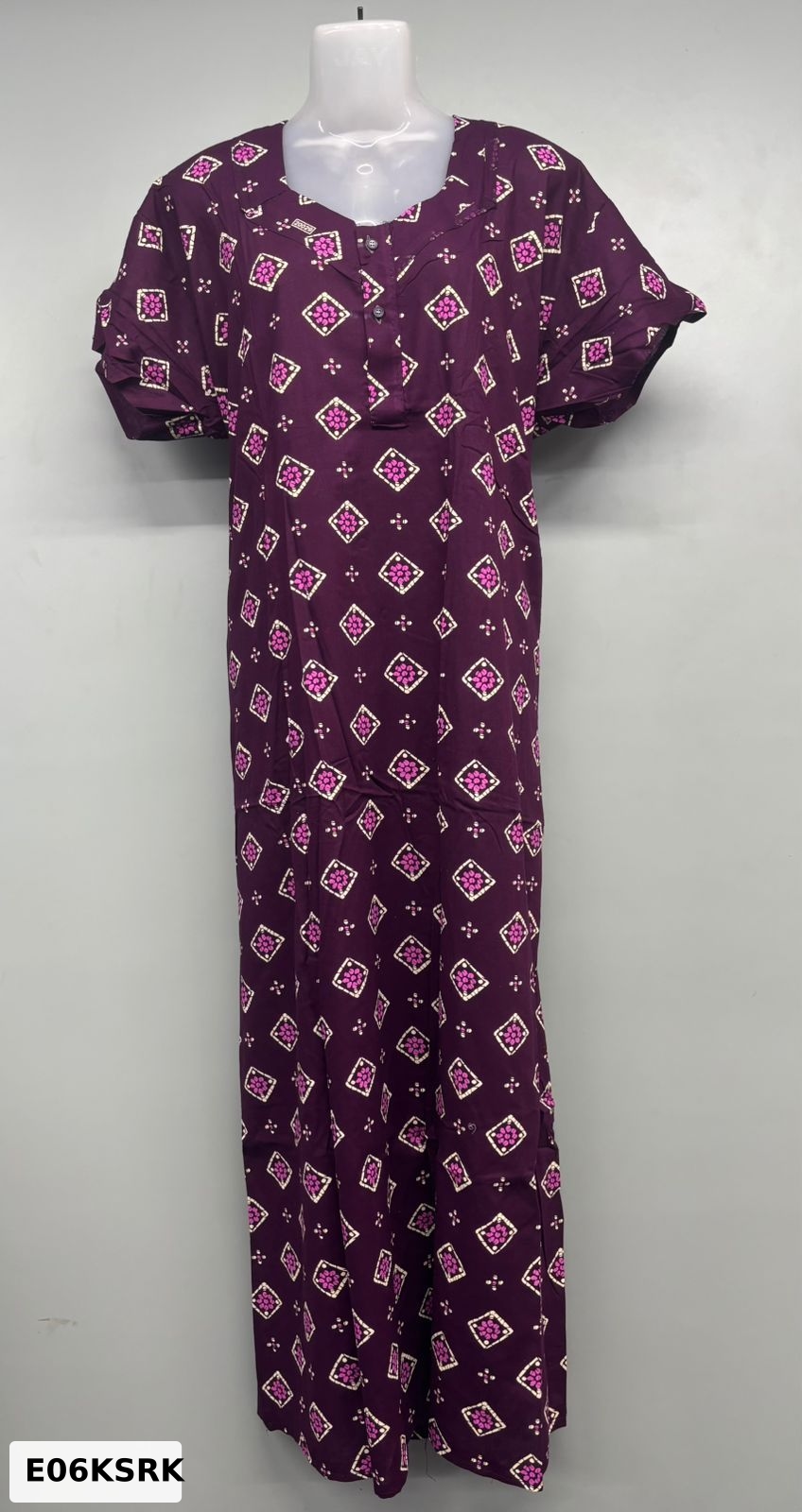 Cotton Apsara With Button Nighty