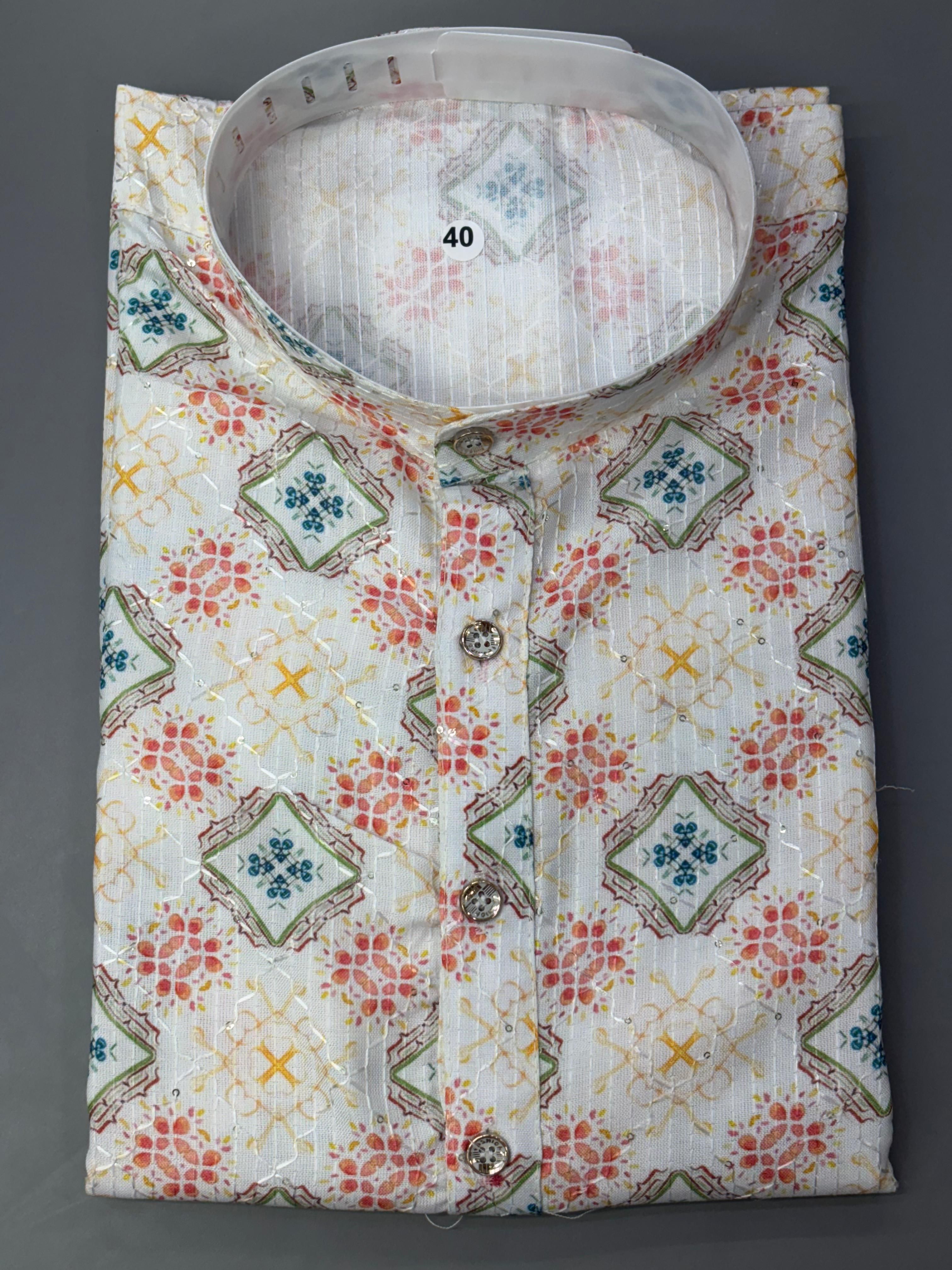 Crochet Print Kurta