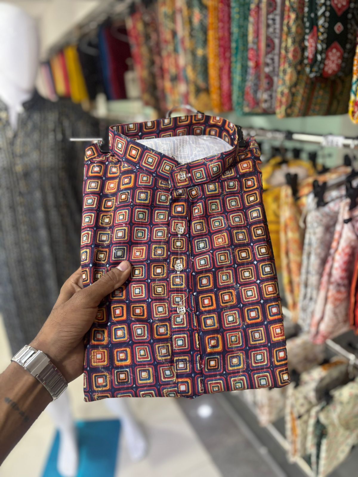 Rayon Chikan Kurta