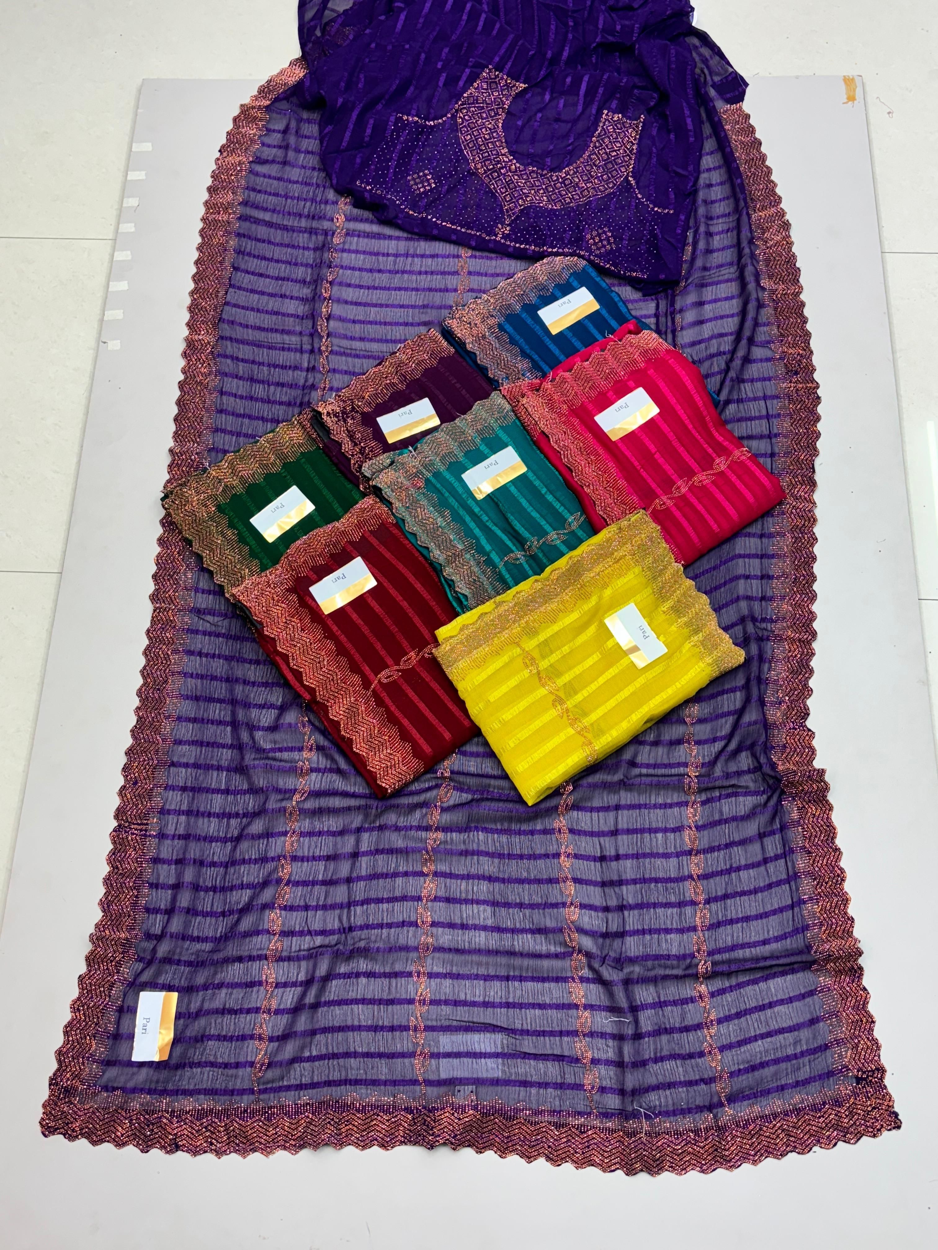 Pari Swarovski Diamond Work Saree