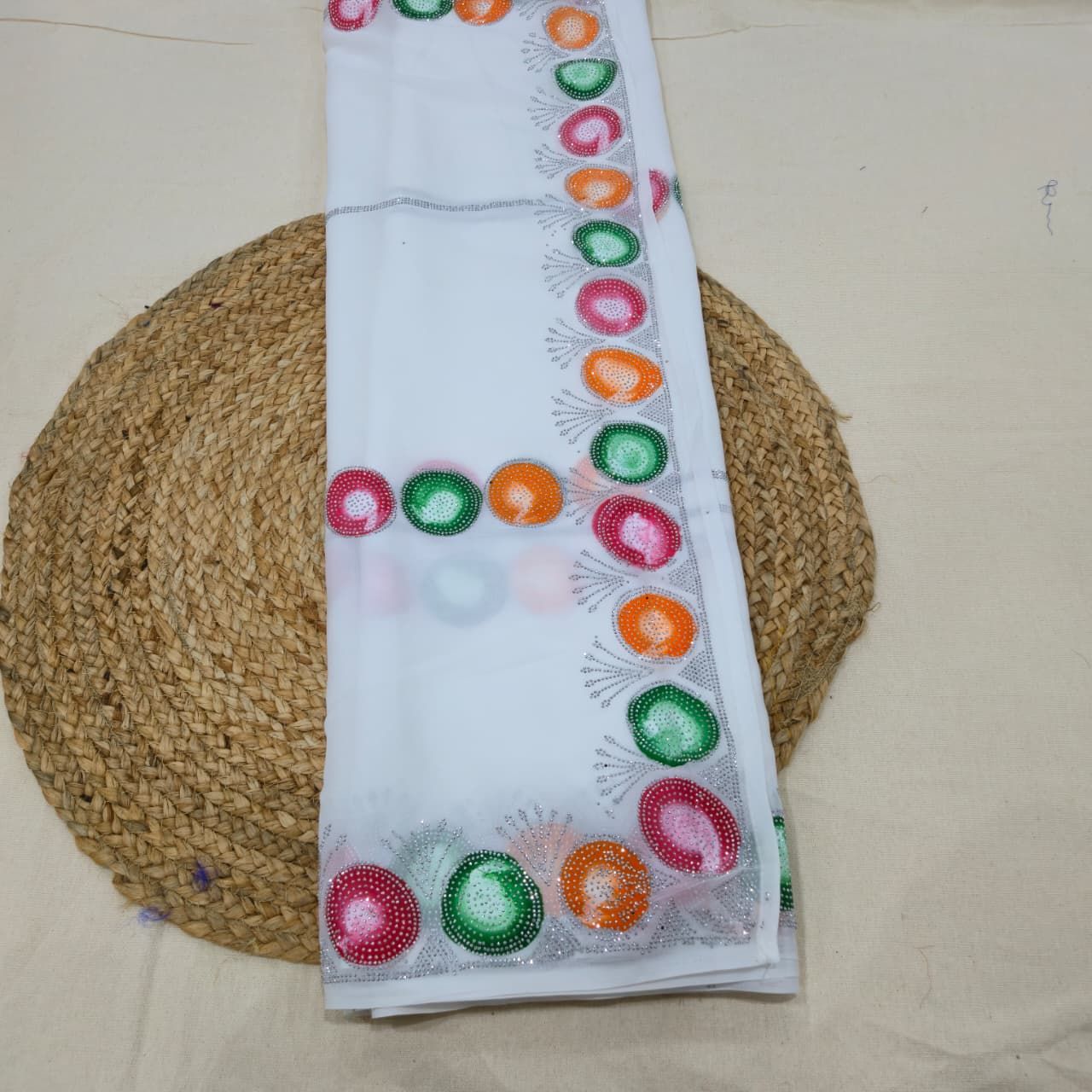 White Gola Special Saree