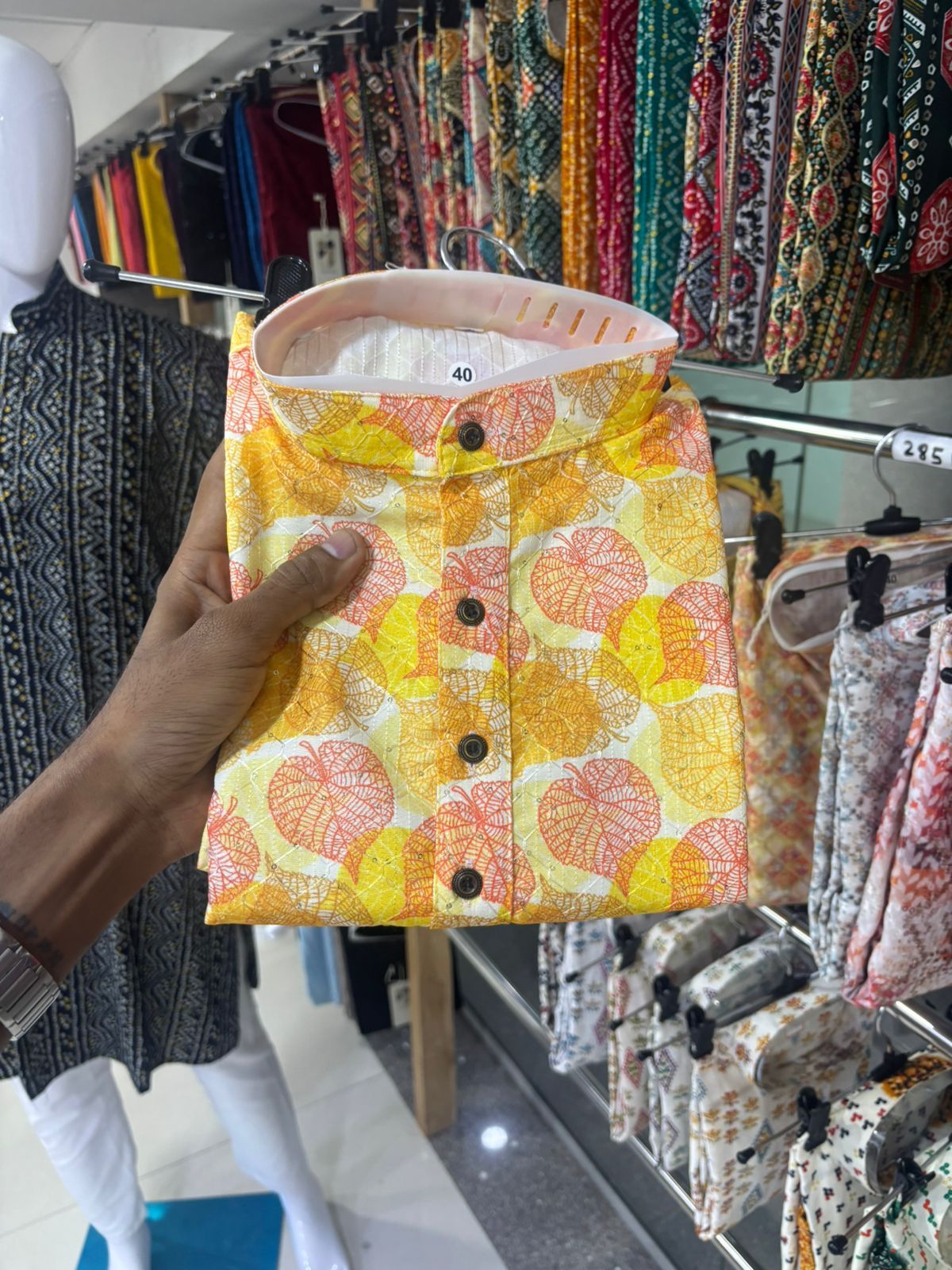 Rayon Chikan Kurta
