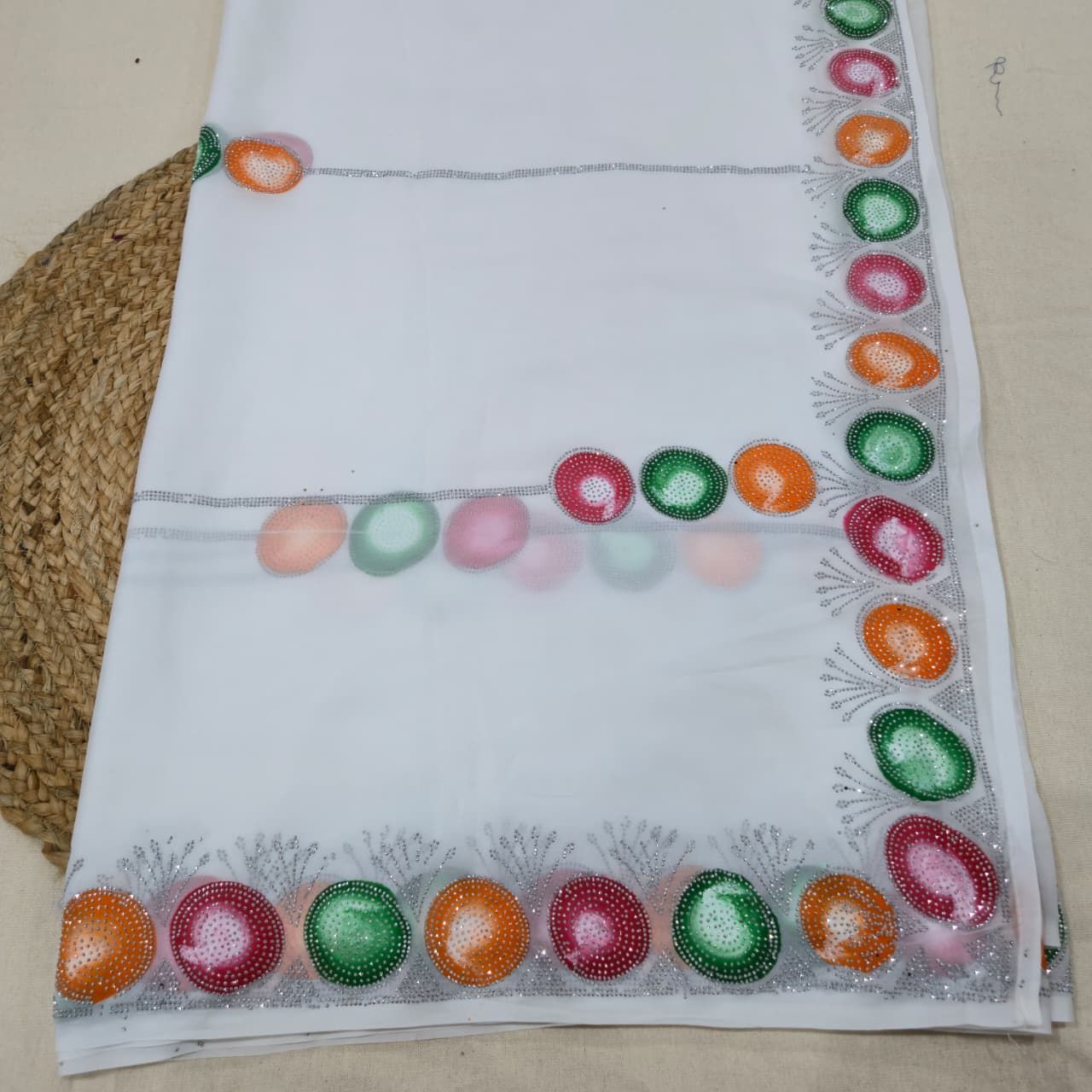 White Gola Special Saree