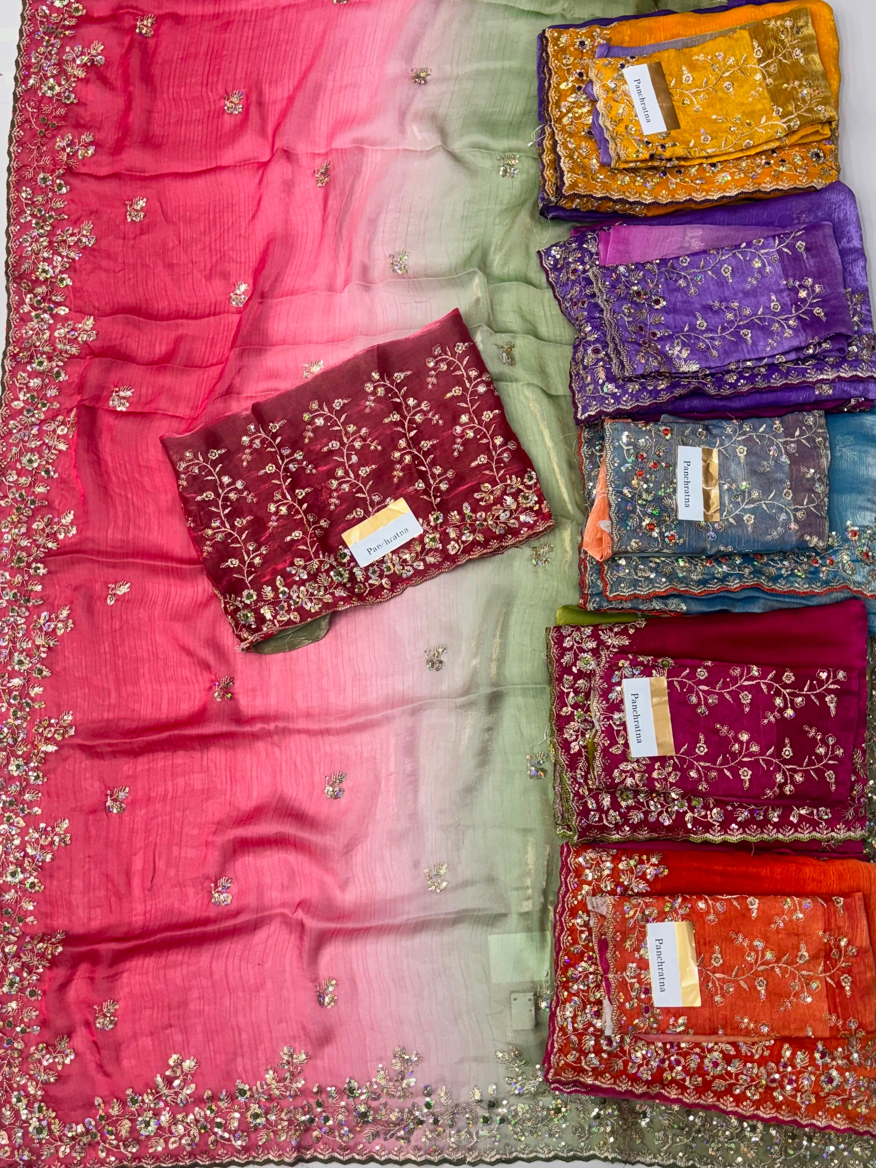 Panchratna Fendy Silk Saree