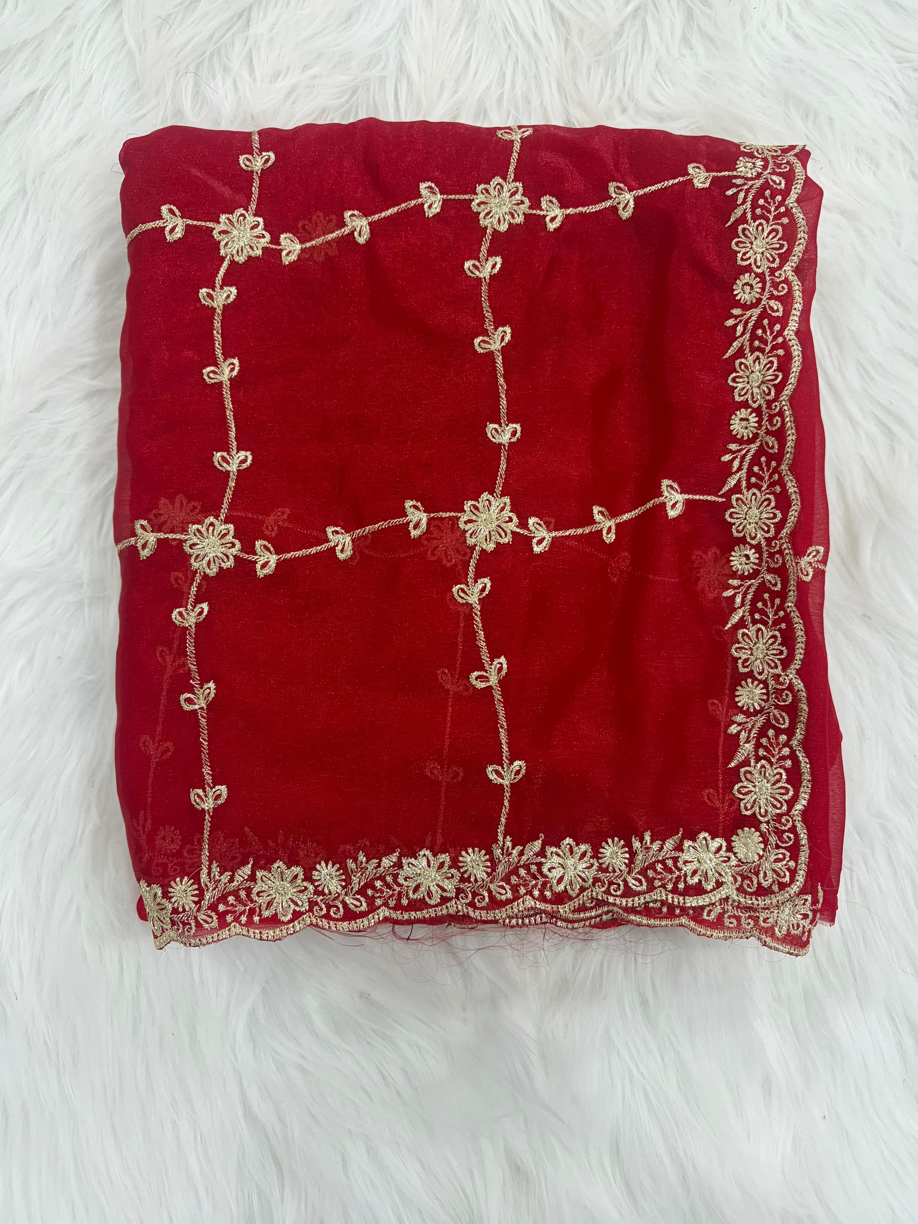 Swastik Special Sawan Yellow And Red Saree