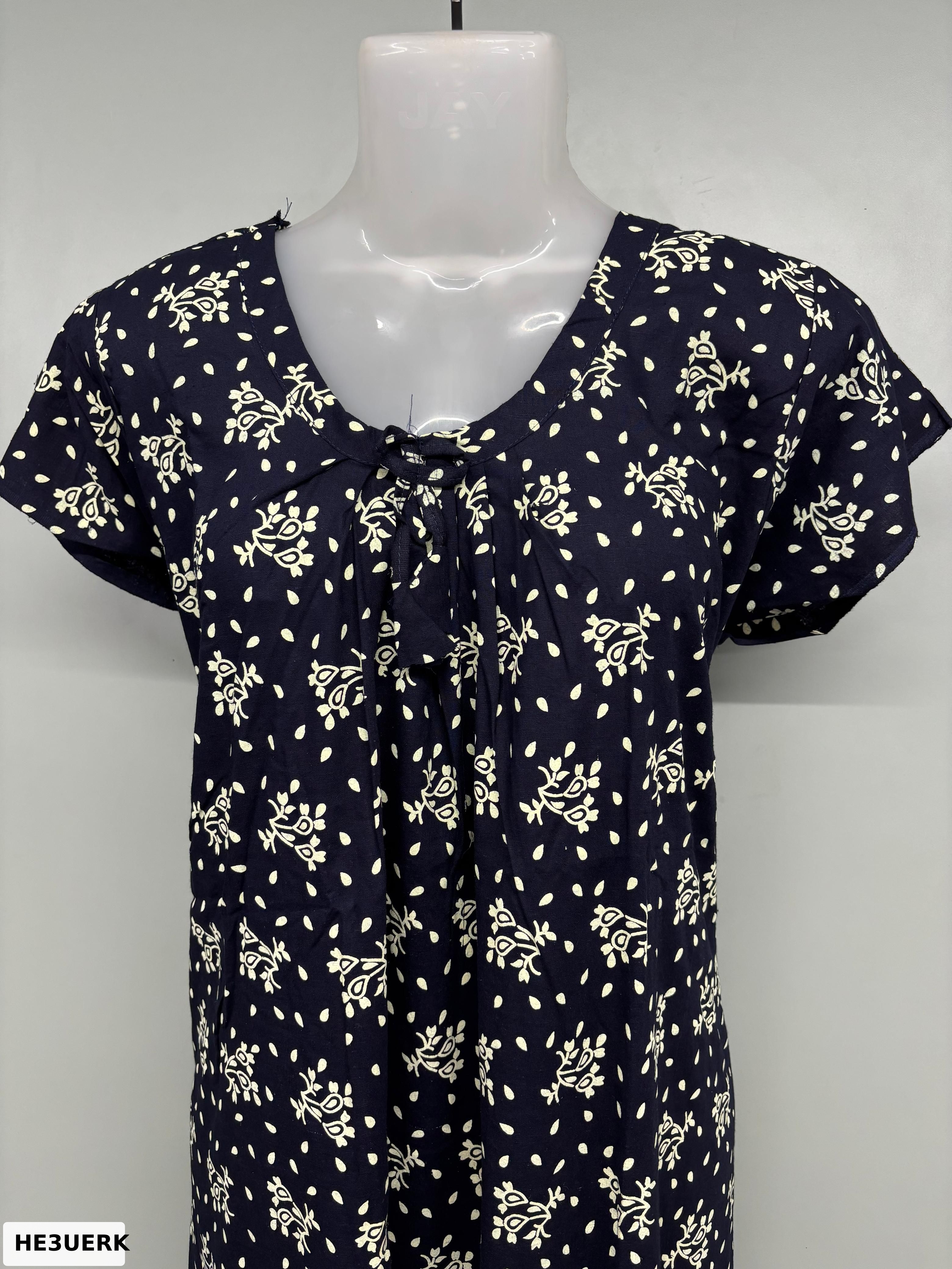 Cloth Cotton Apsara Round Neck Nighty