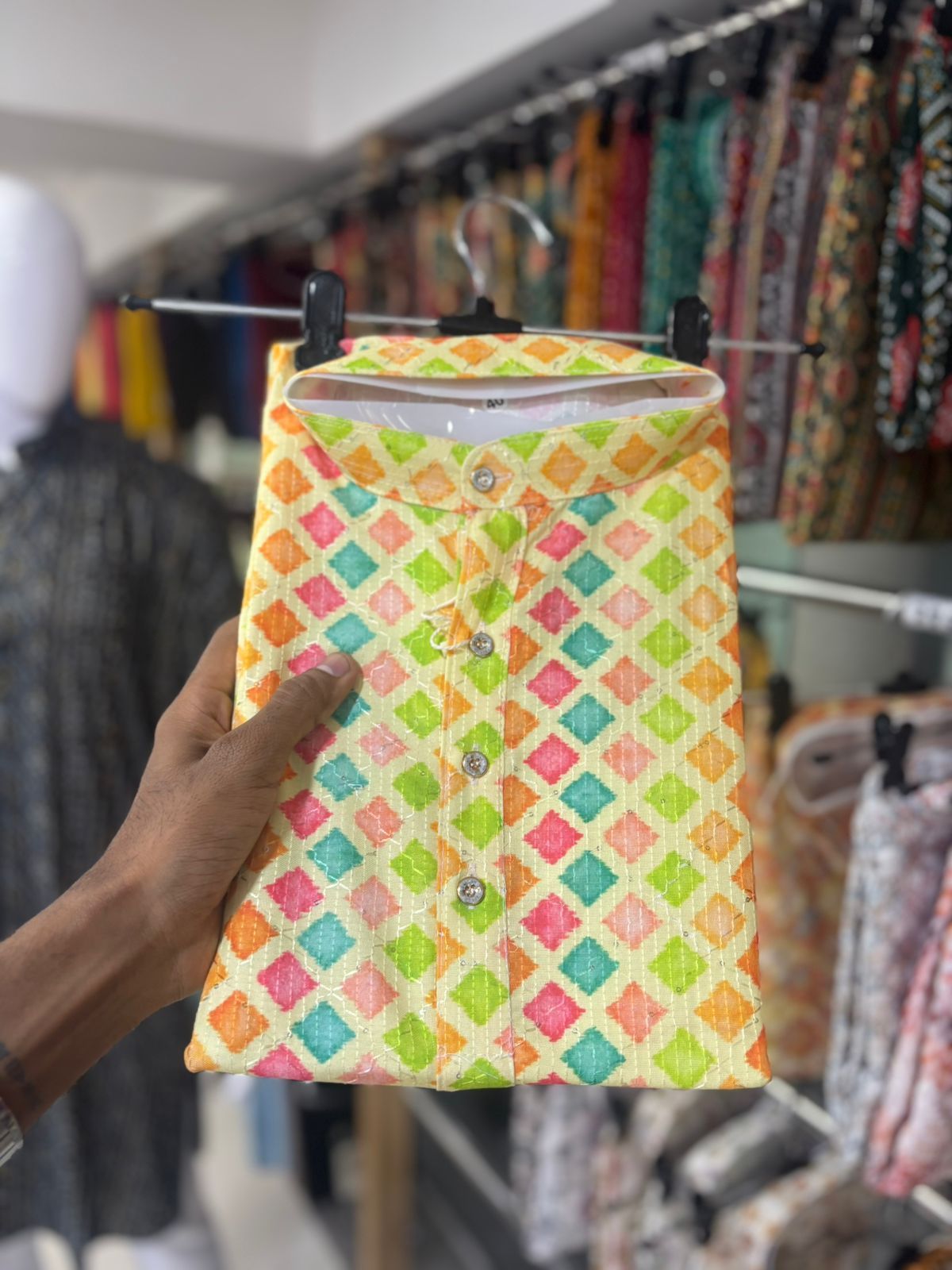 Rayon Chikan Kurta