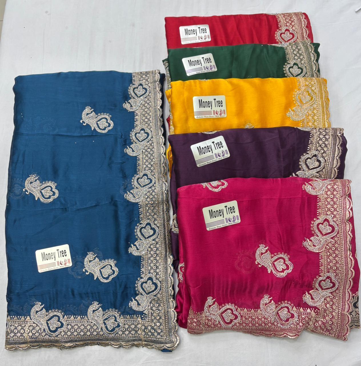 Chiffon Saree With Running Back Blouse