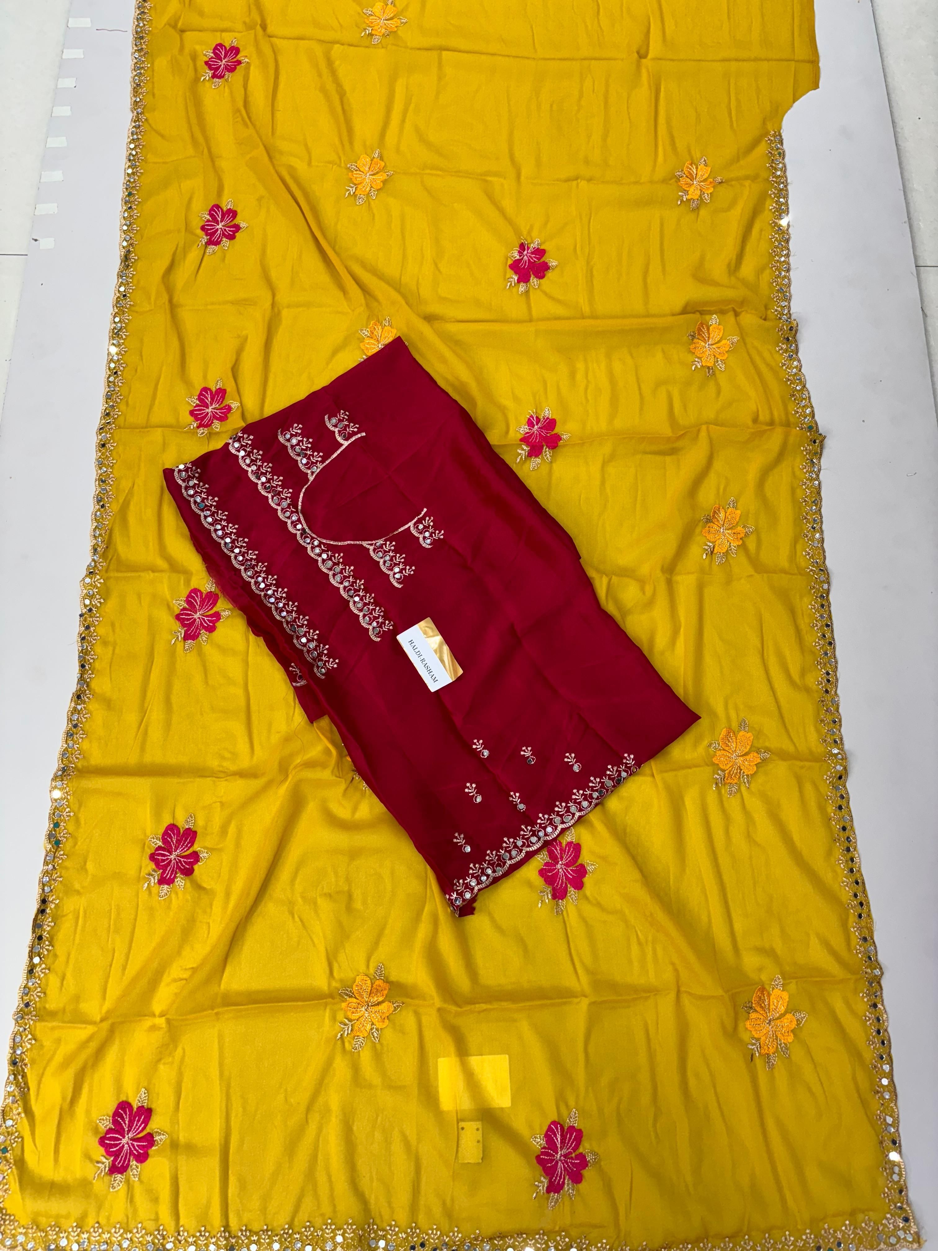 Haldi Resham Saree