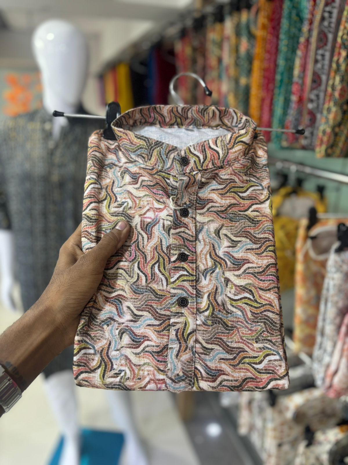 Rayon Chikan Kurta