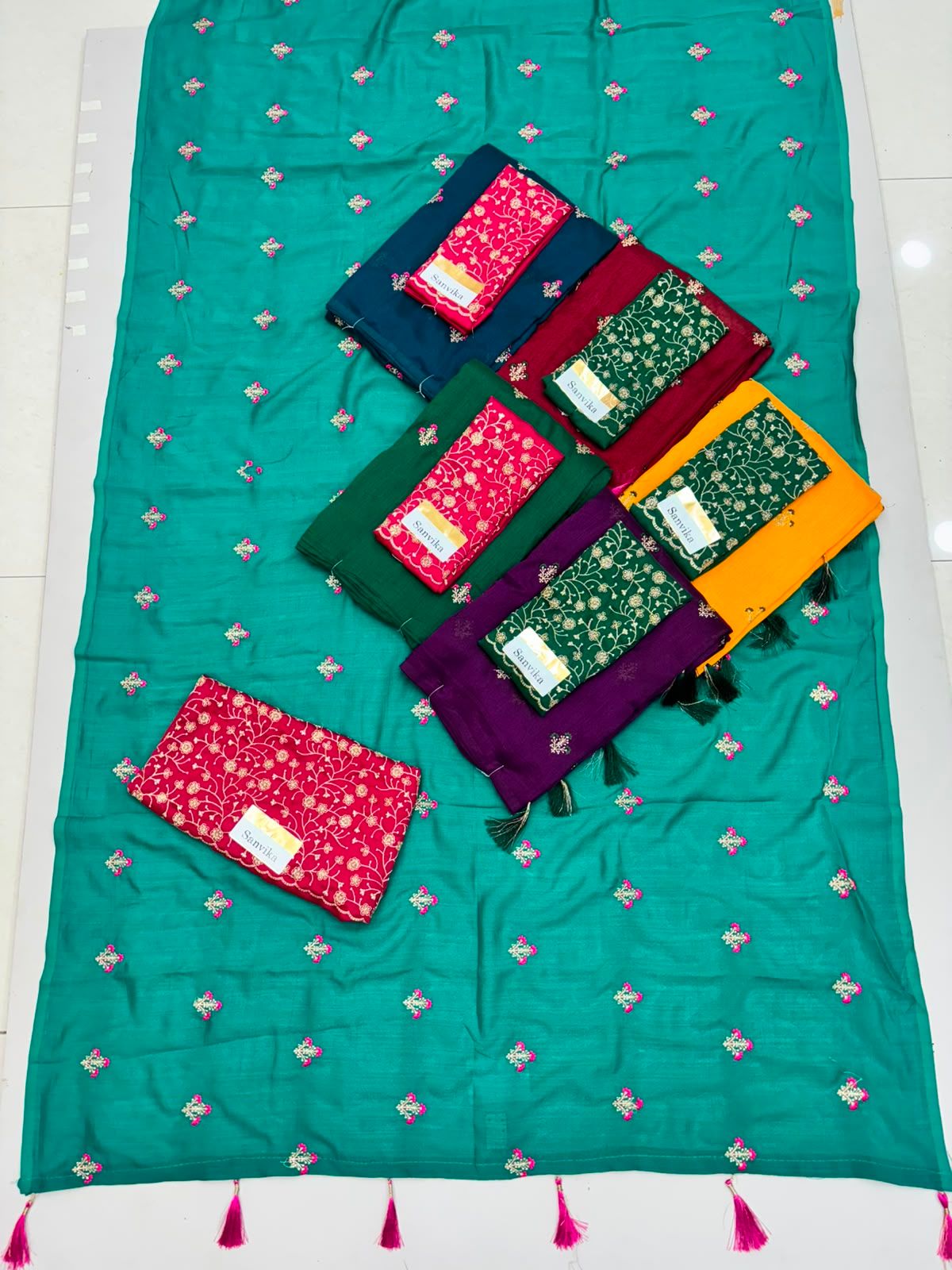 Sanvika Butti Saree With Designer Blouse
