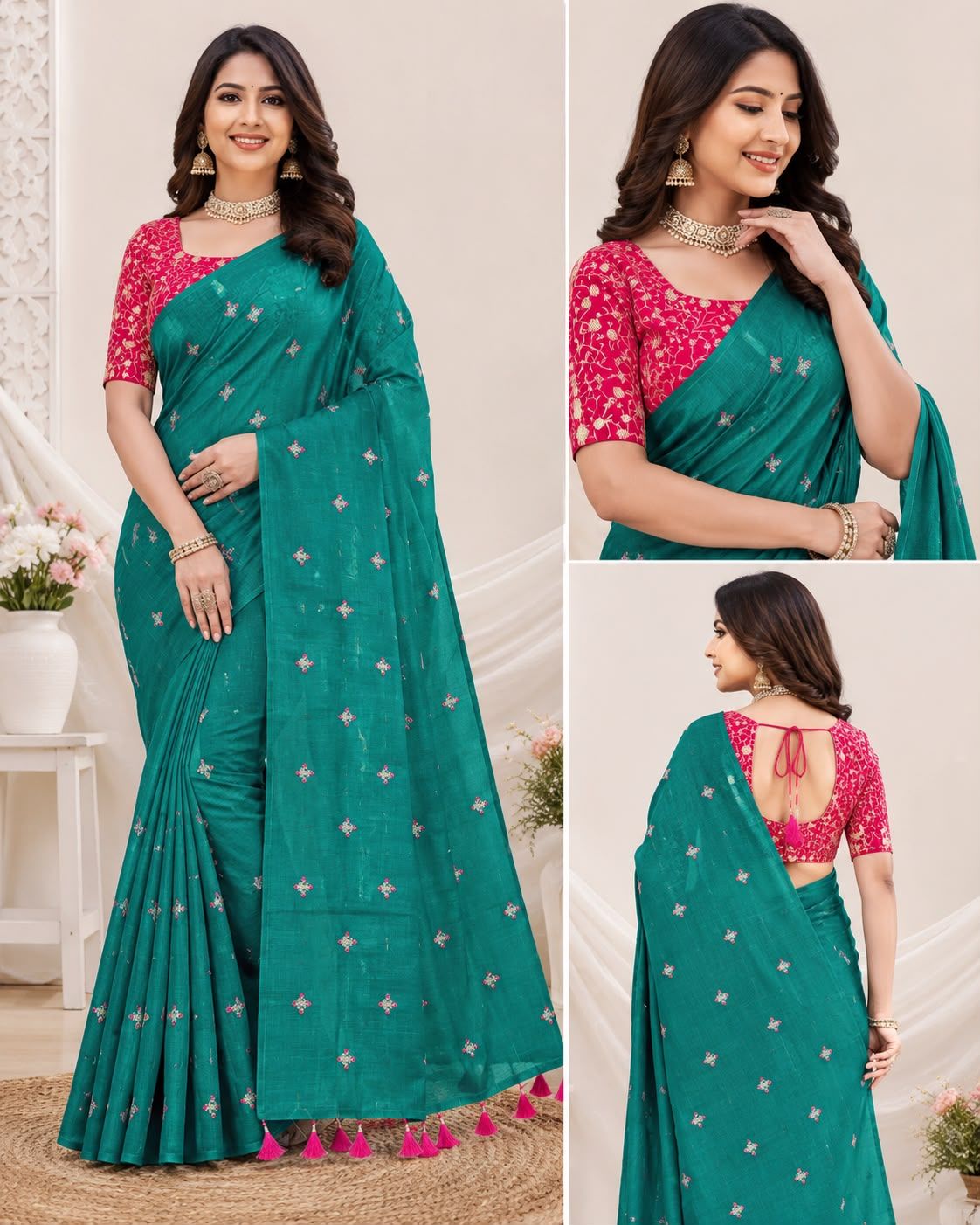 Sanvika Butti Saree With Designer Blouse