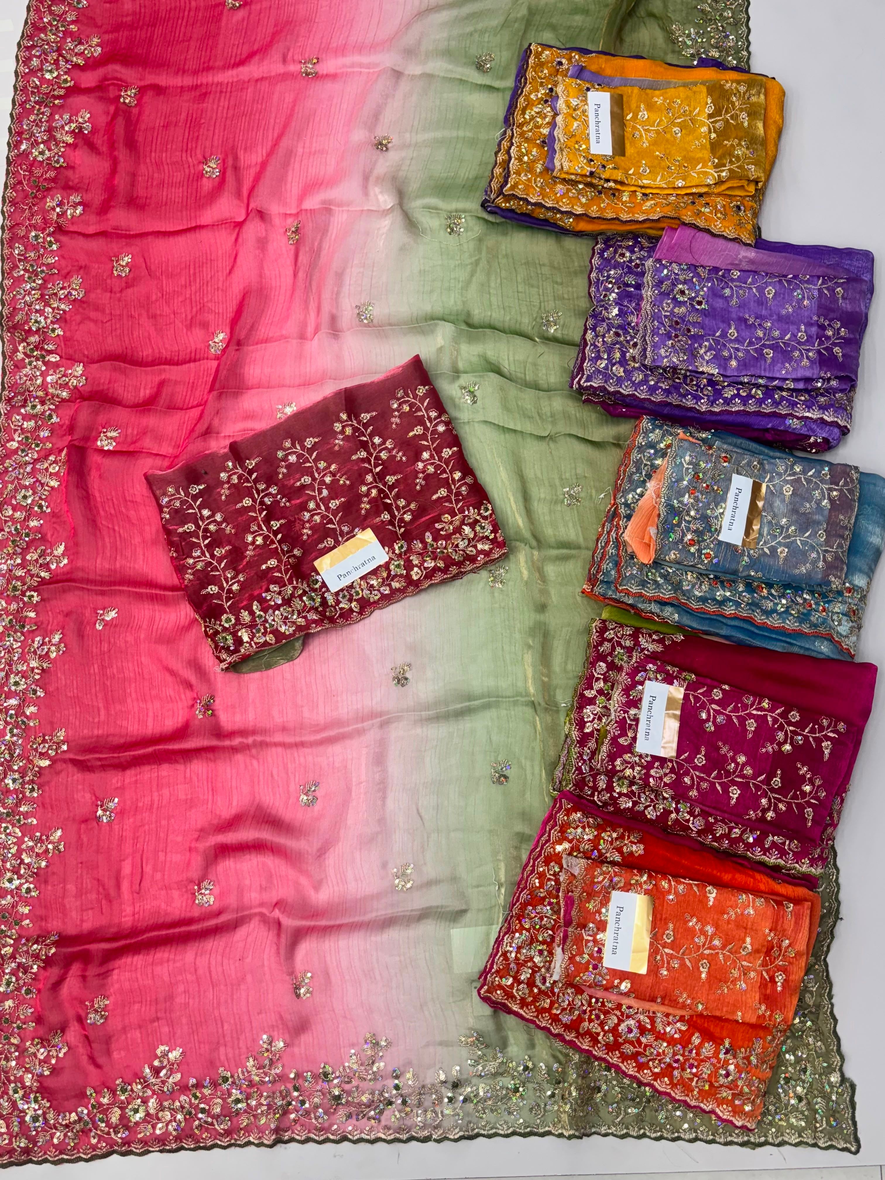 Panchratna Fendy Silk Saree