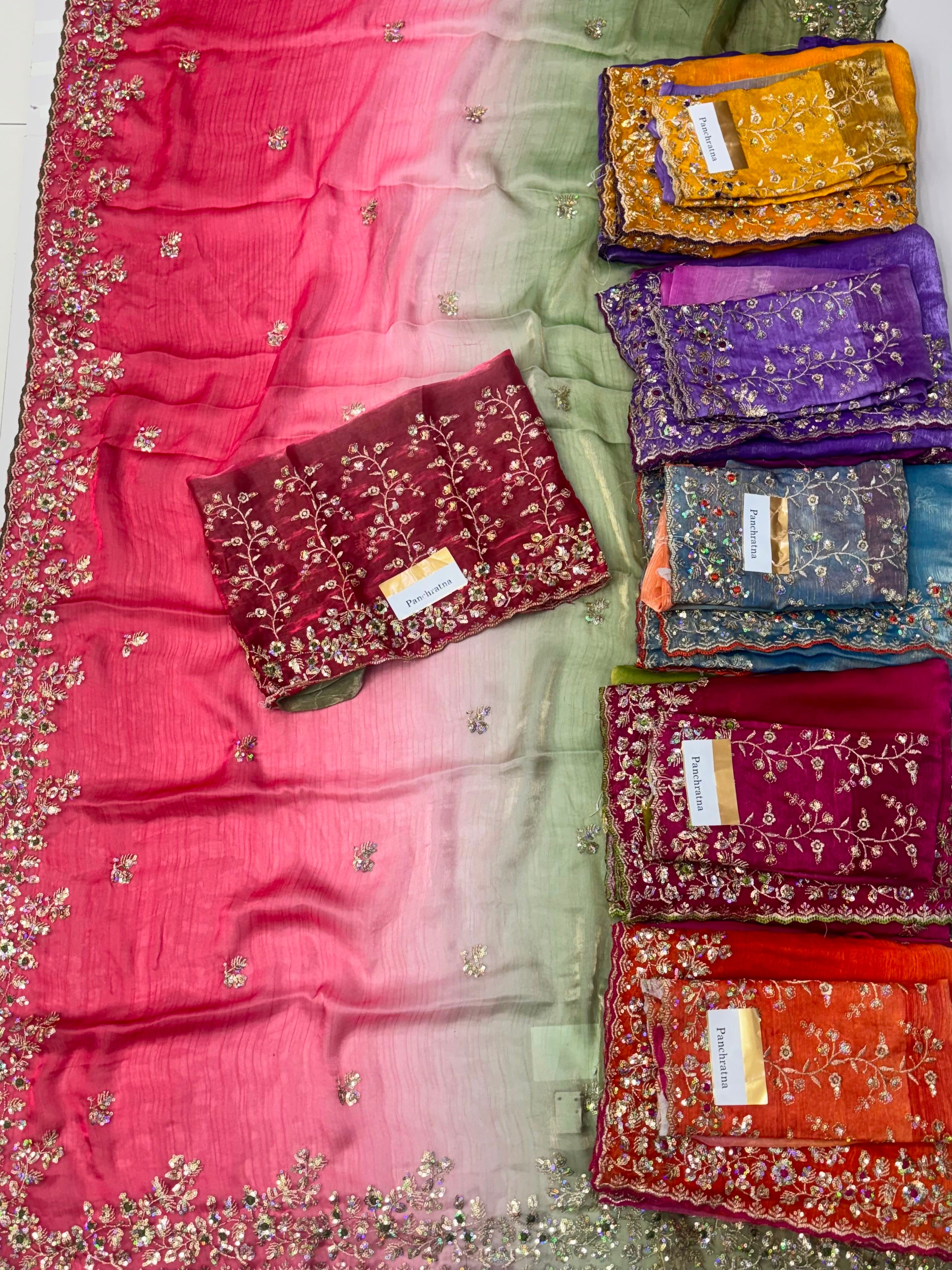 Panchratna Fendy Silk Saree