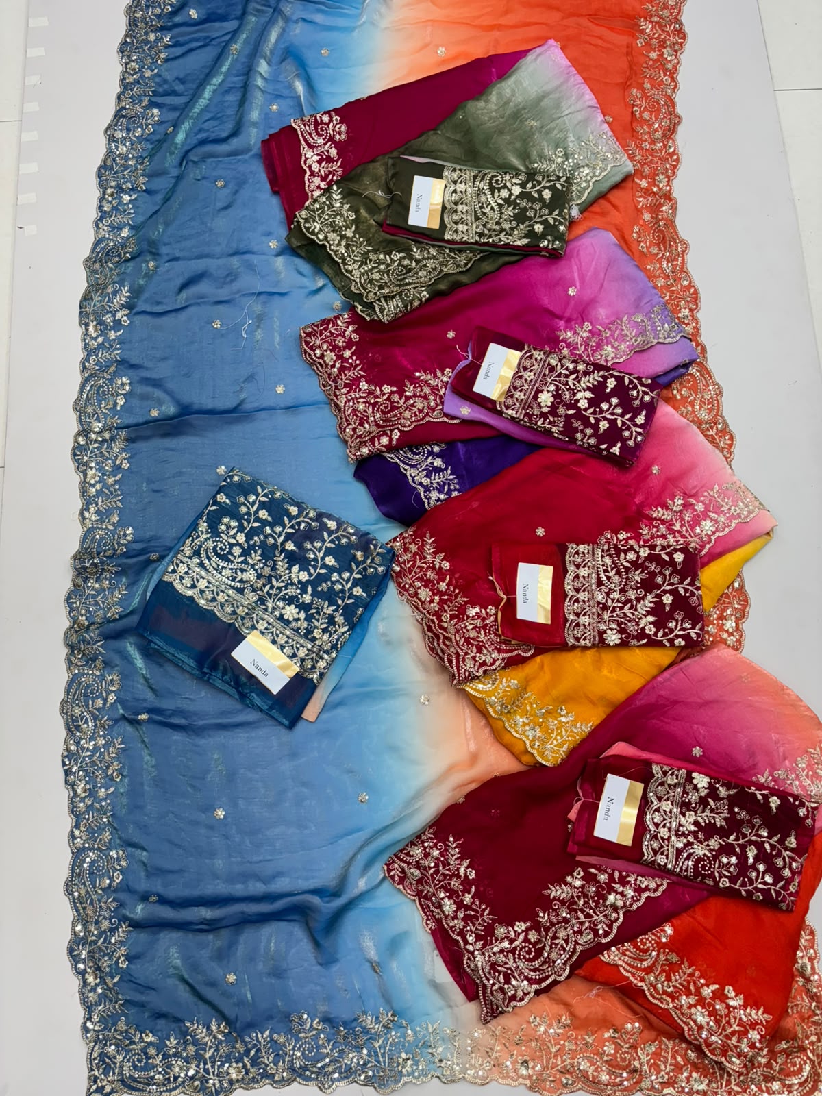 Nanda Fendy Silk Double Shadow Sarees