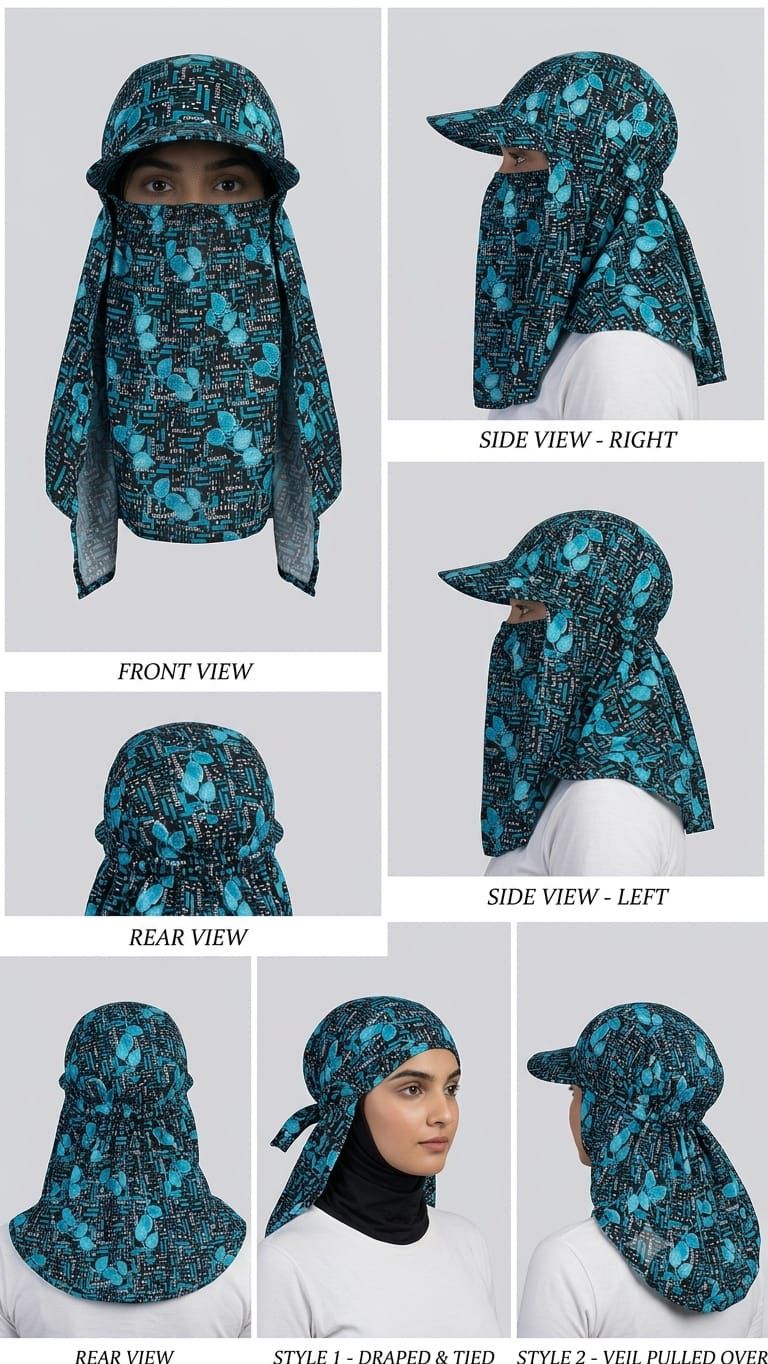 Woman's Face Cover Scarf With Cap