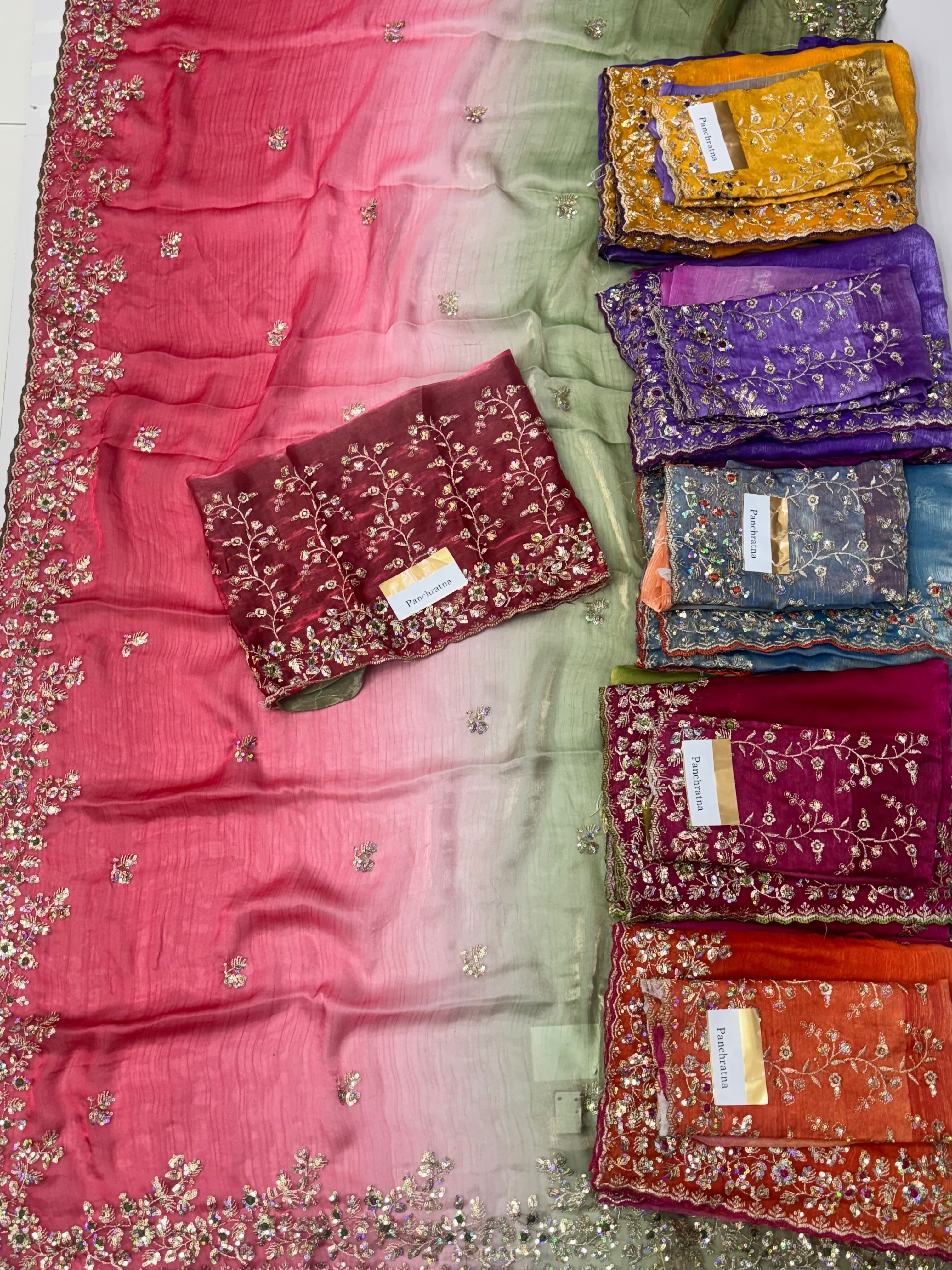 Panchratna Fendy Silk Saree
