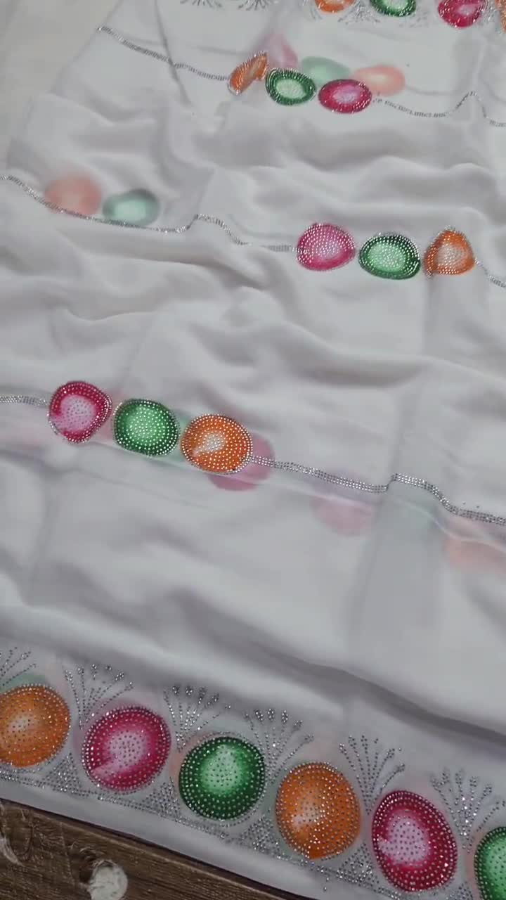 White Gola Special Saree