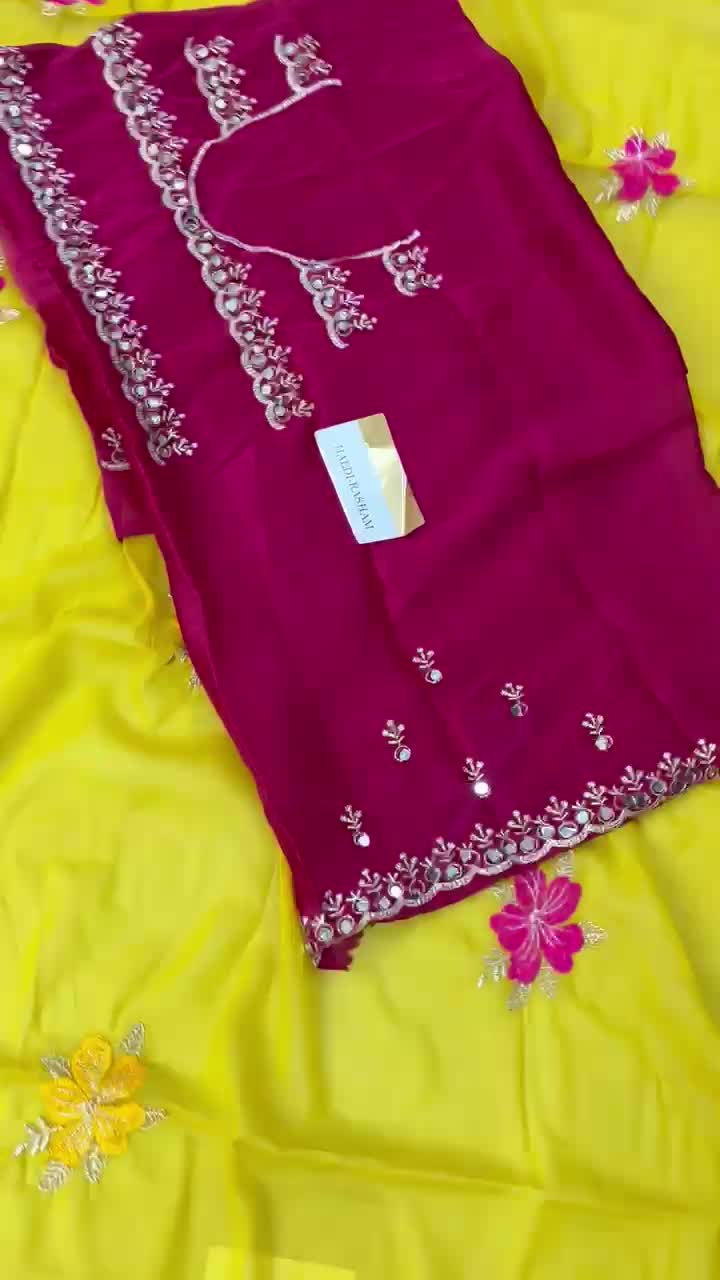 Haldi Resham Saree