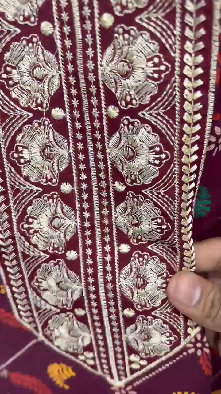 Gujri Work Cotton Nighty