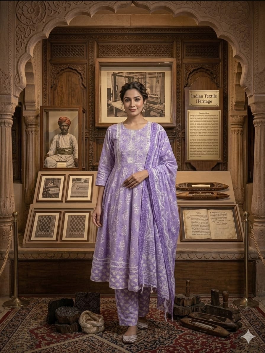 Cotton 3-Piece Gown Set