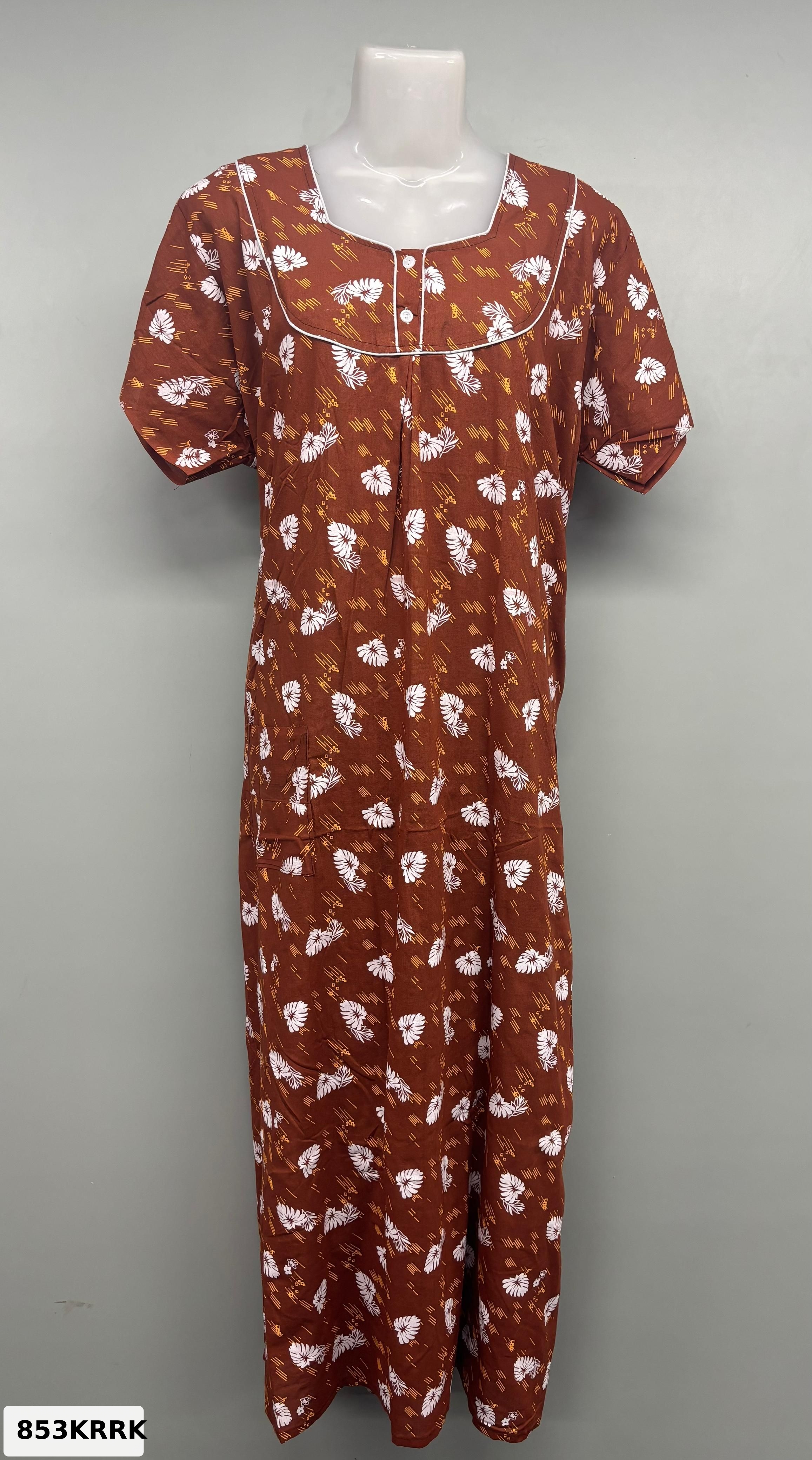 CLOTH COTTON PROCIN PIPING NECK NIGHTY