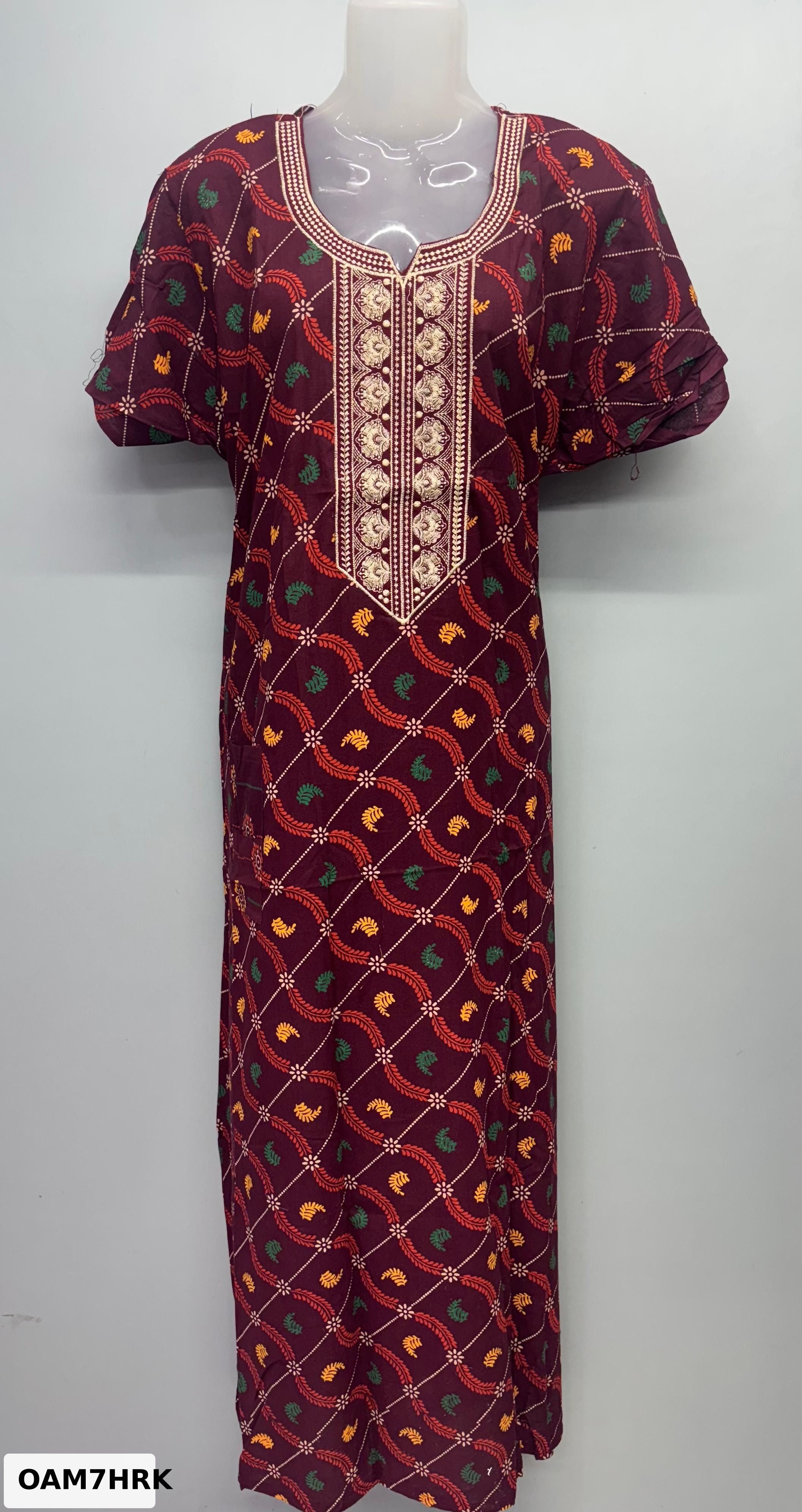 Gujri Work Cotton Nighty