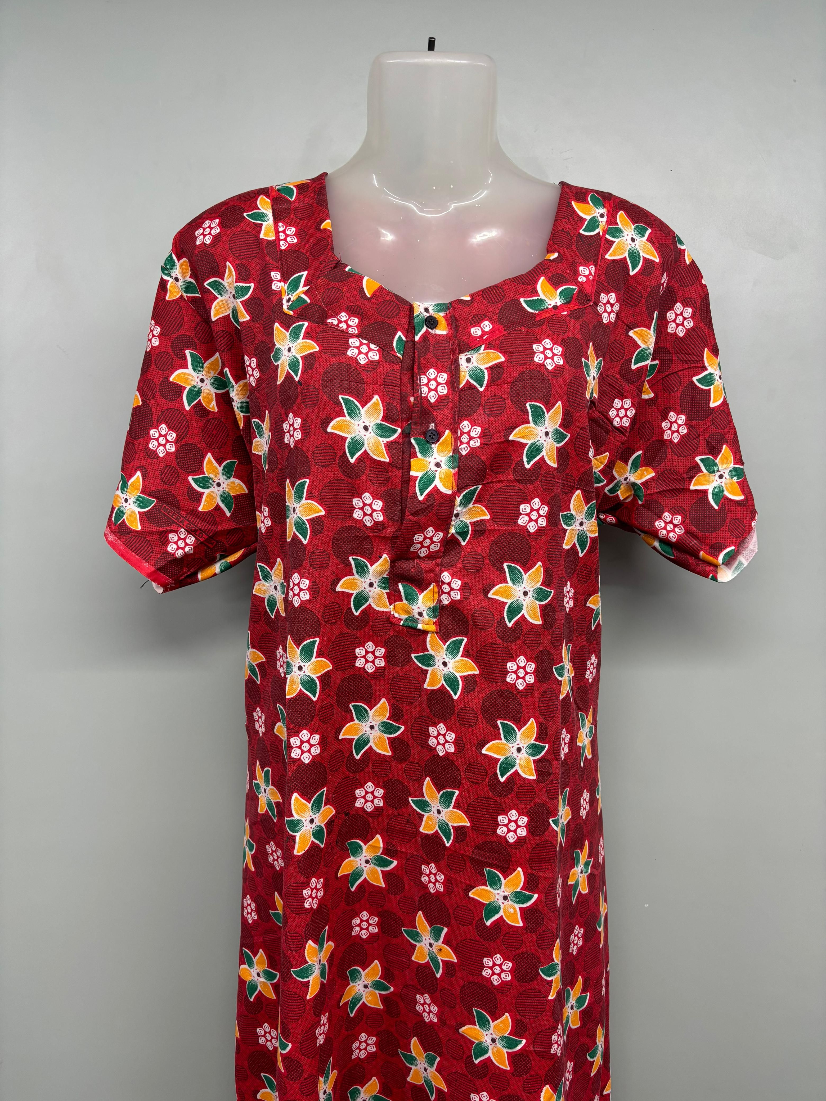 Cloth Chirag Cotton Button Neck Nighty