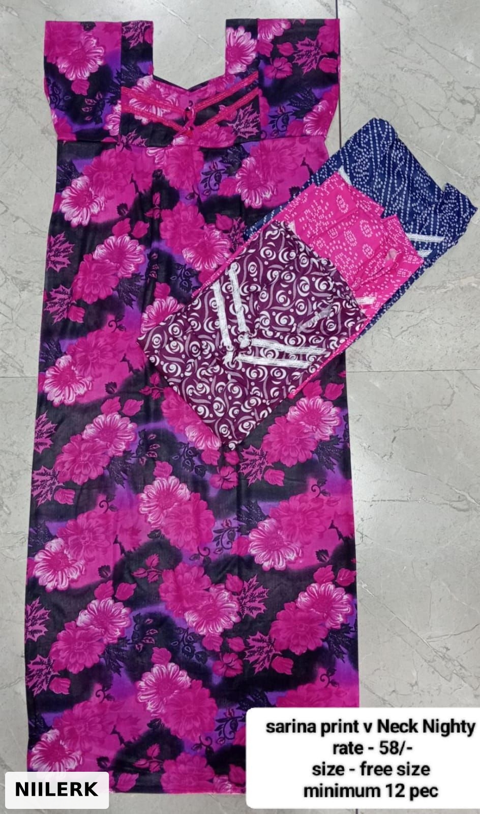 Sarina Print V Neck Nighty