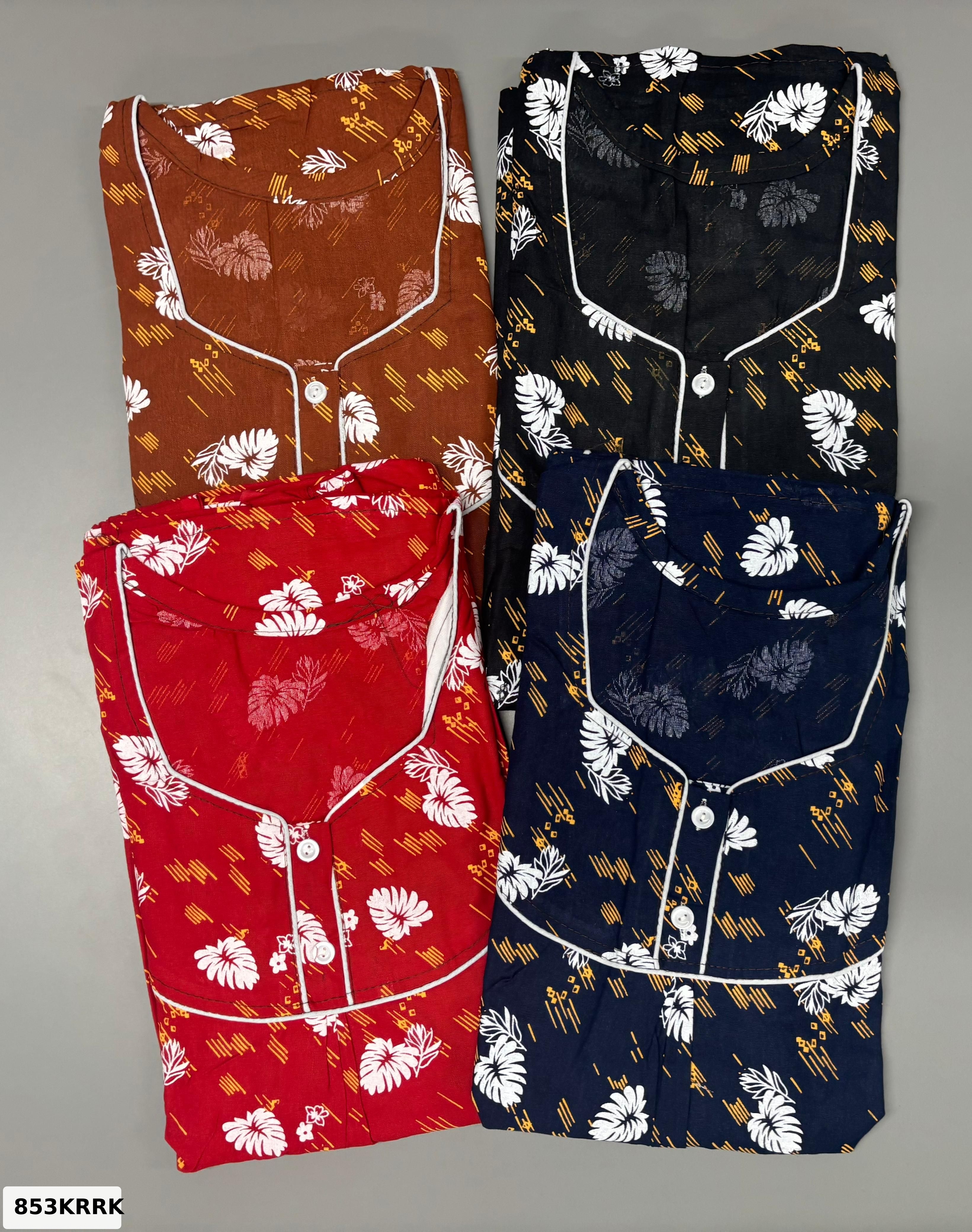 CLOTH COTTON PROCIN PIPING NECK NIGHTY