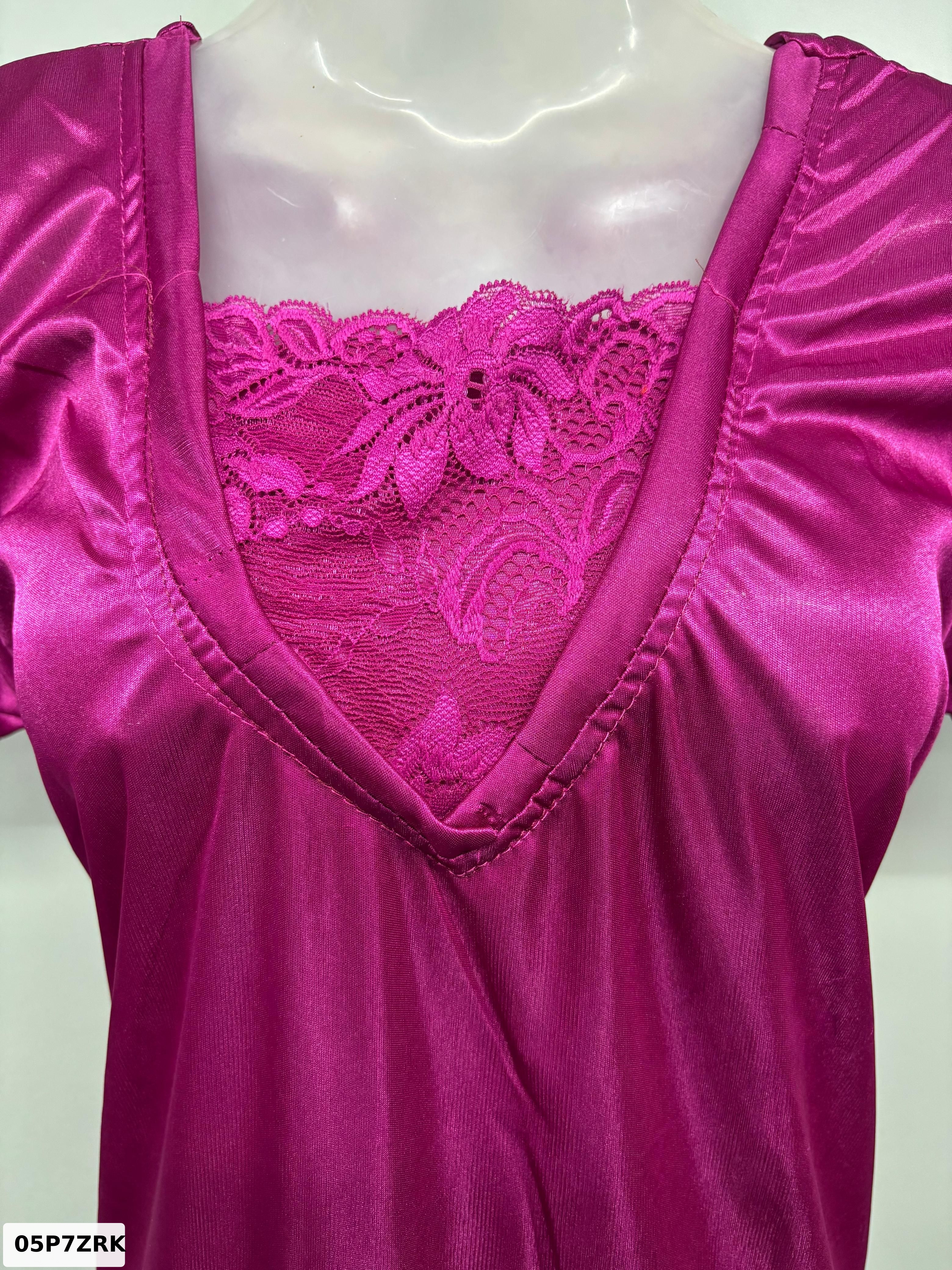 Bright Lycra Lace Nighty
