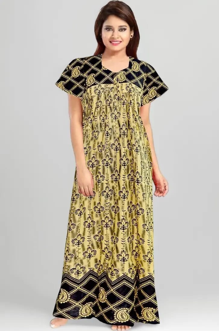 Cotton Nighty Gown - New Trending Colours, Fancy Designs