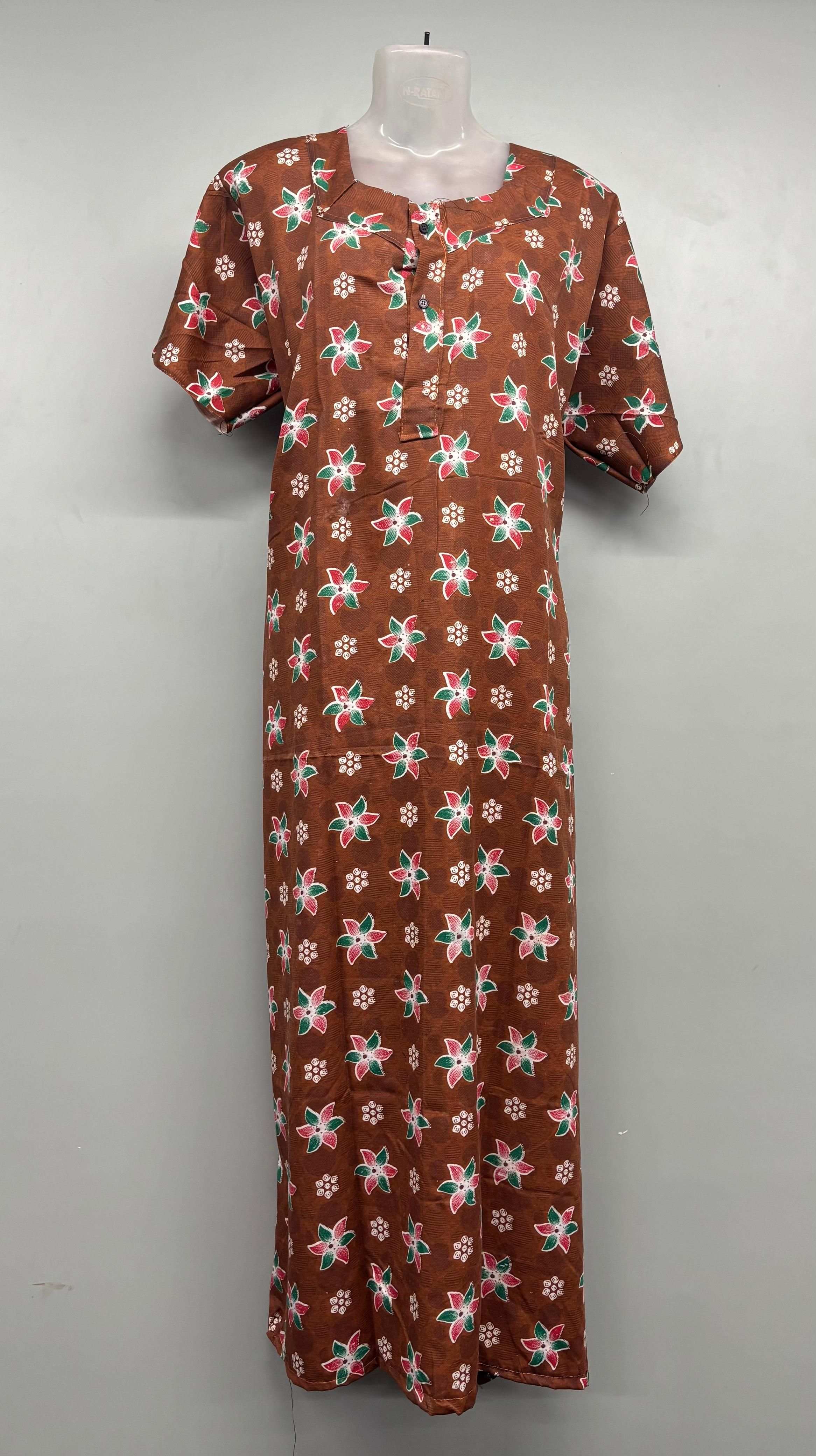 Cloth Chirag Cotton Button Neck Nighty