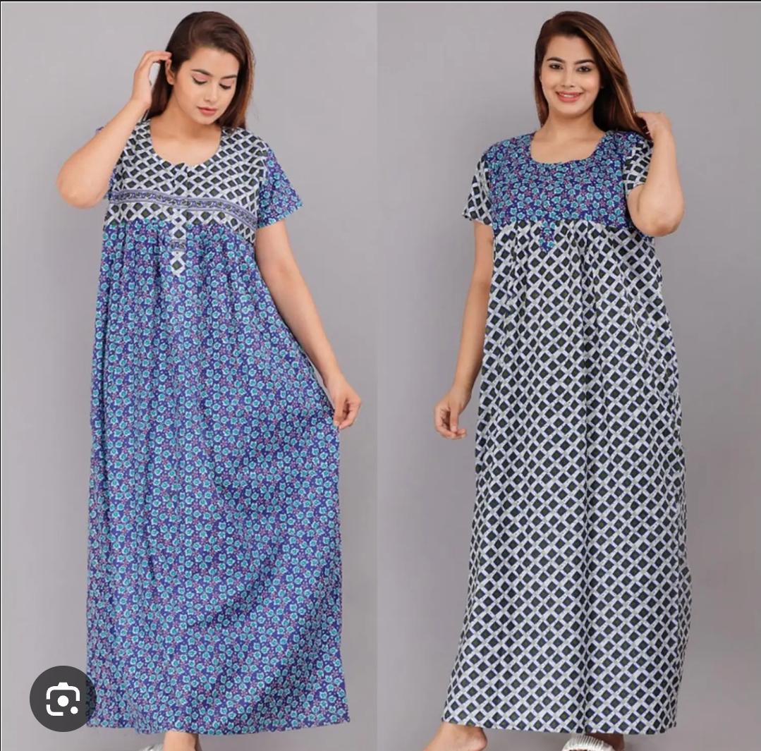 Cotton Nighty Gown - New Trending Colours, Fancy Designs