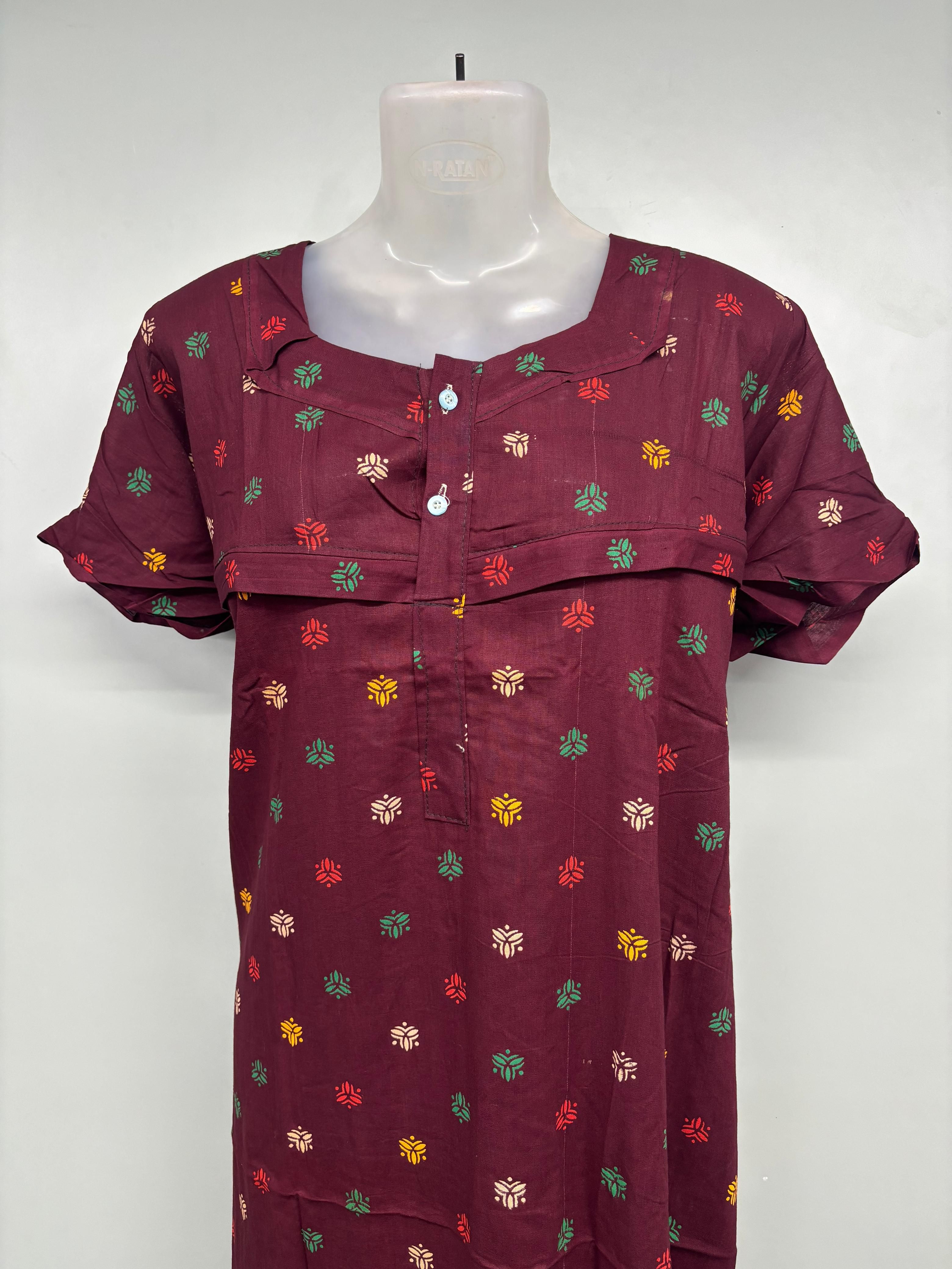 Gujri Feeding Chain Cotton Nighty