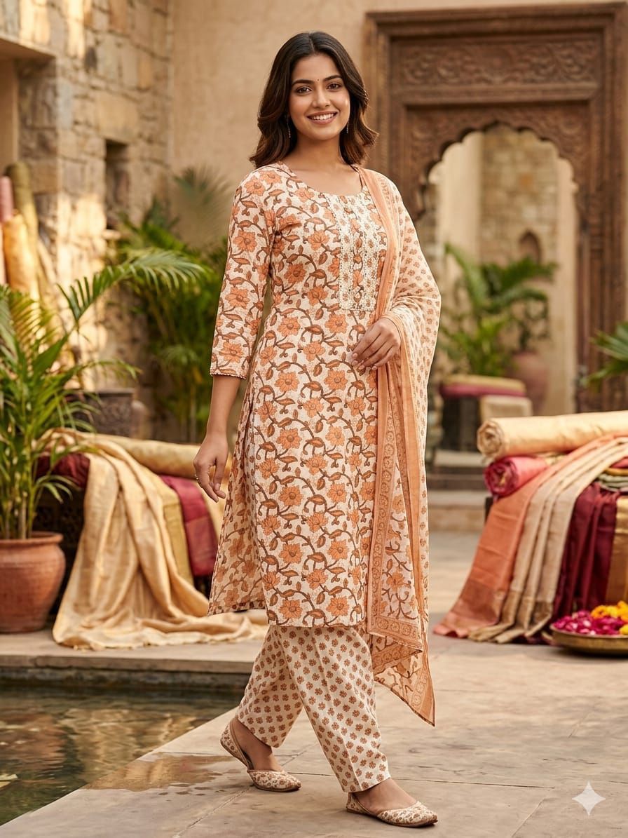 Jaipuri Print 3 Piece
