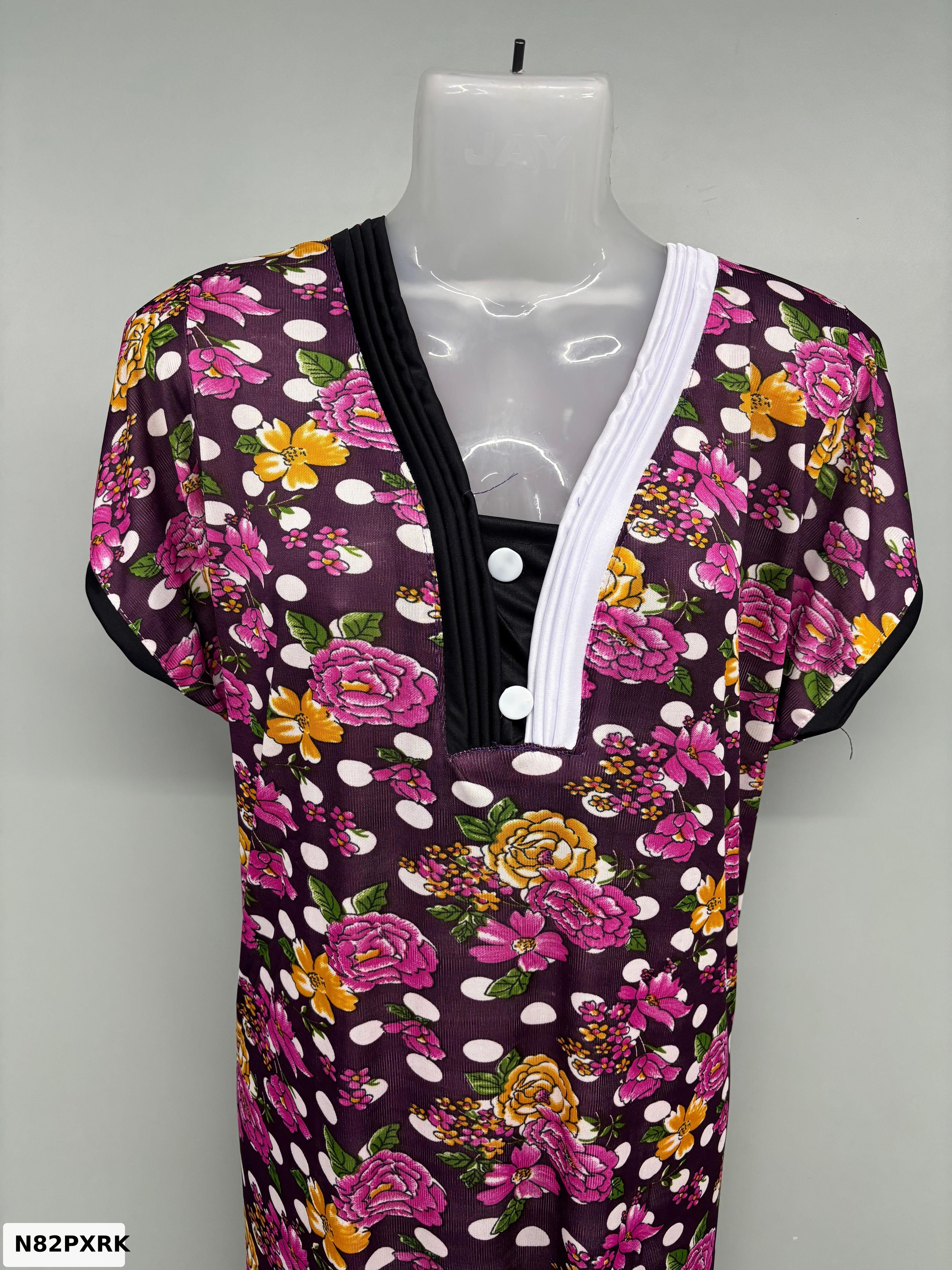 CLOTH SAREE RIB NECK NIGHTY
