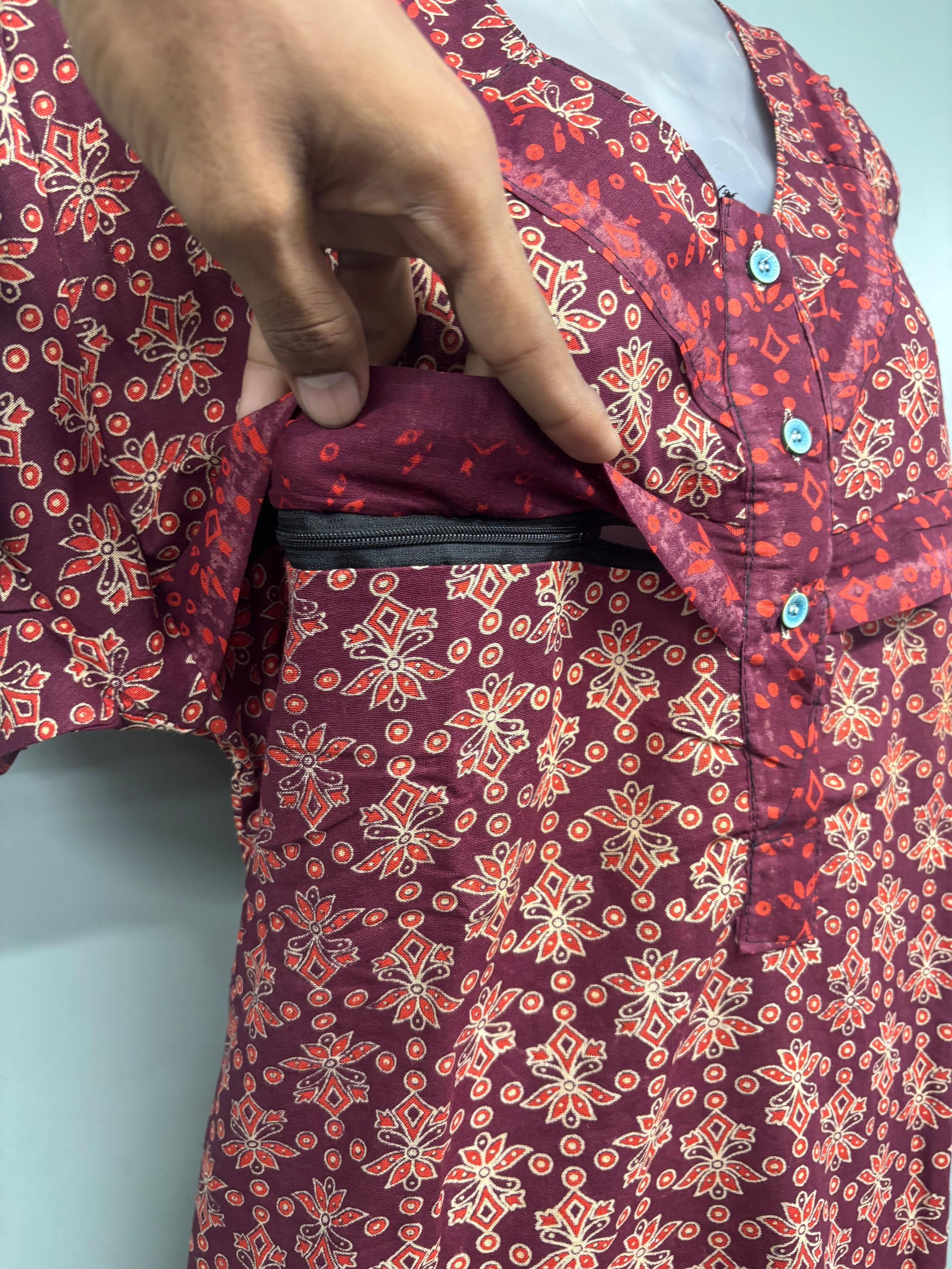 Gujri Feeding Chain Cotton Nighty