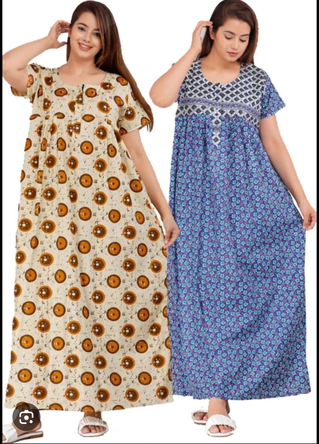 Cotton Nighty Gown - New Trending Colours, Fancy Designs