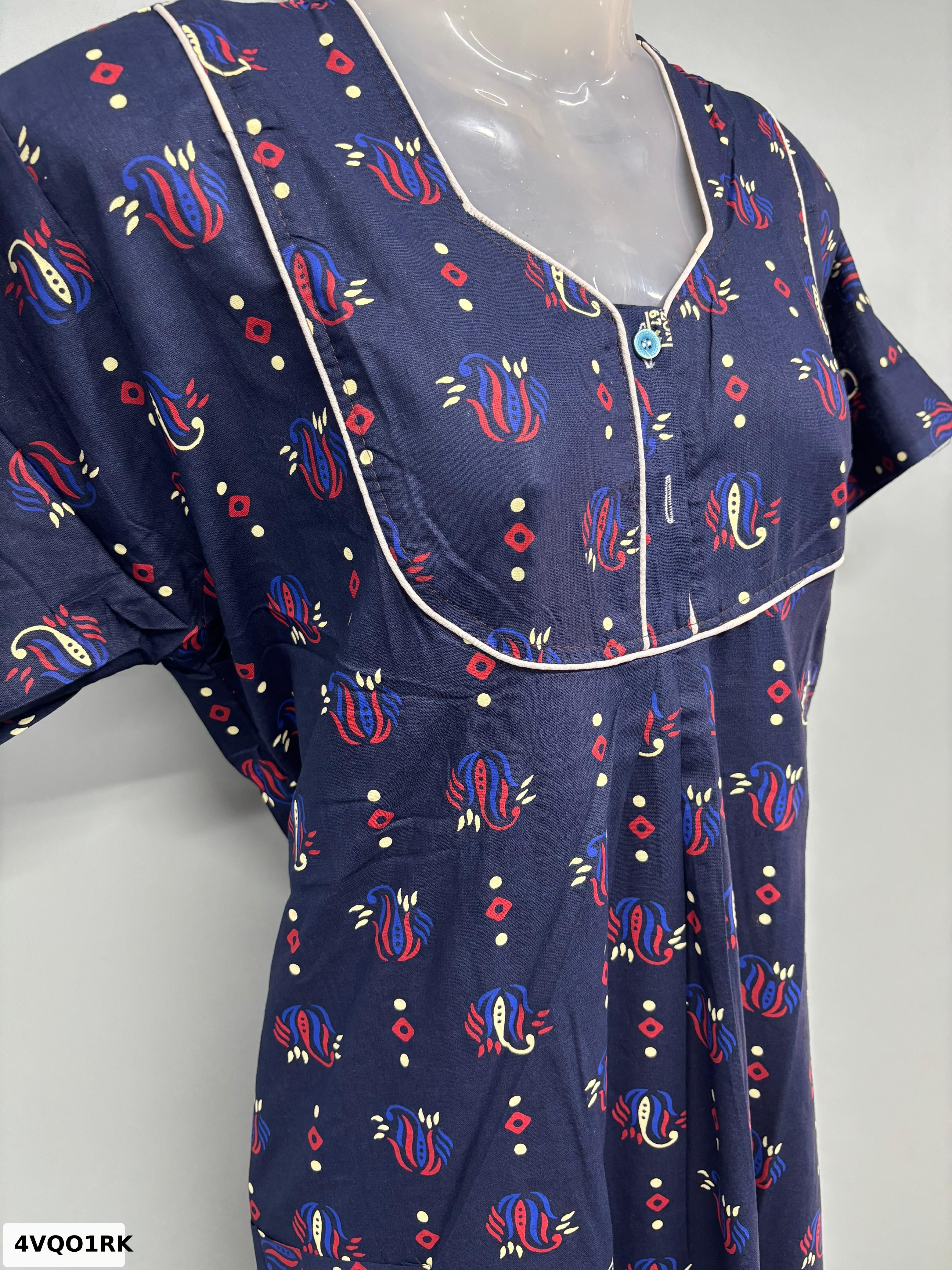Apsara Piping Cotton Nighty