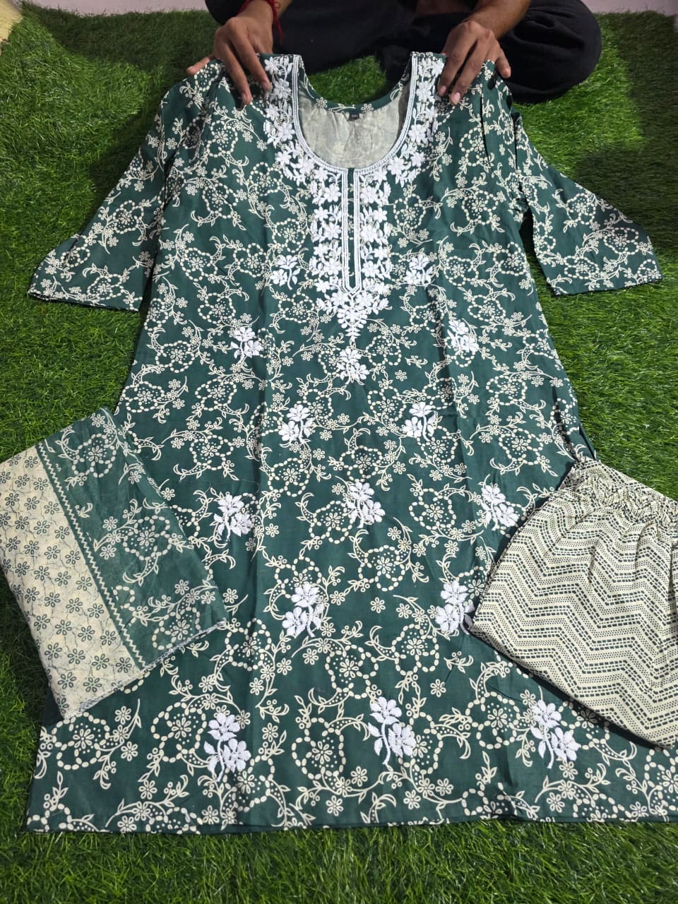 Lucknowi Work 3-Piece Big Size Collection Kurtis