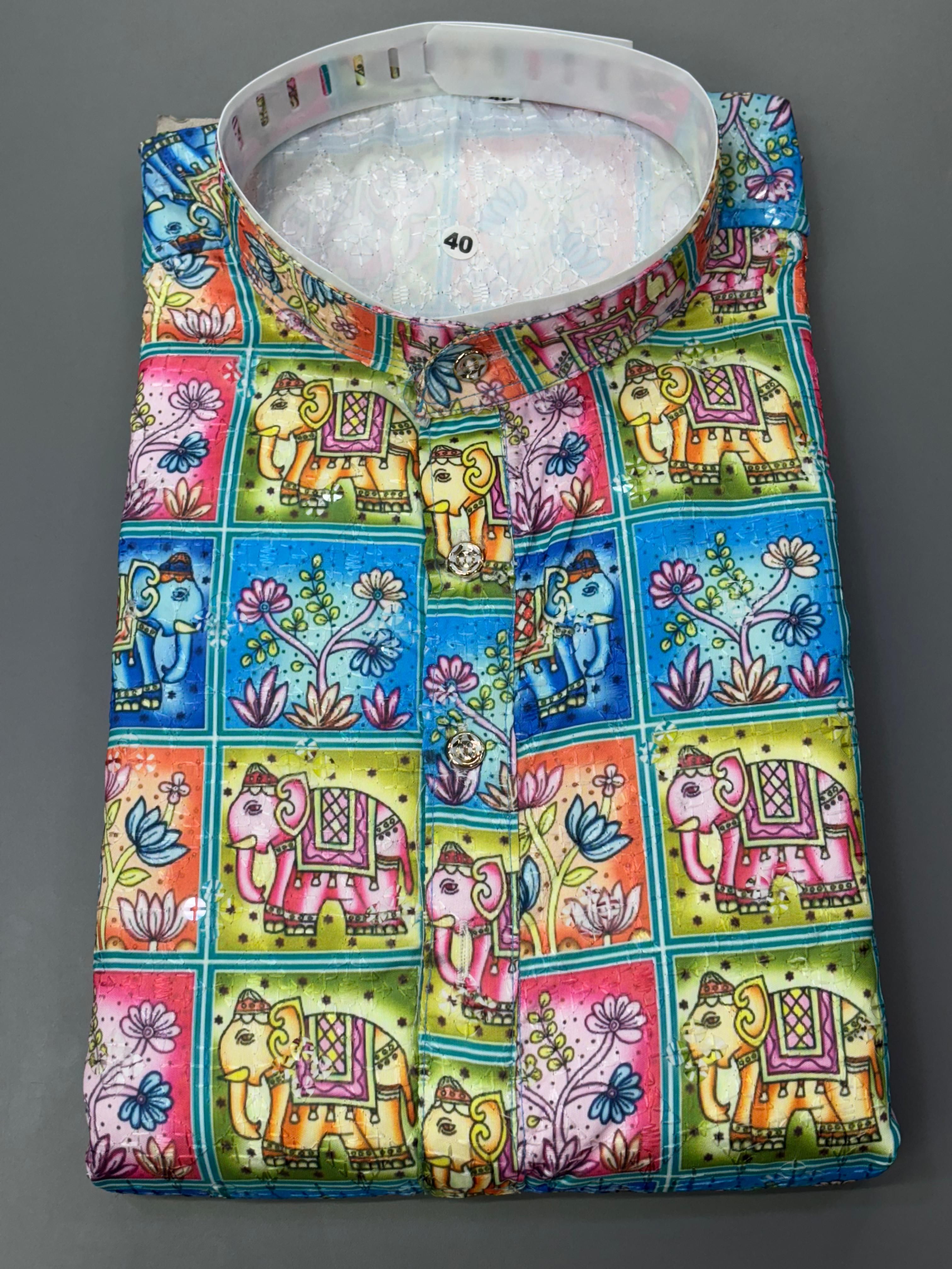 Position Print Fancy Crochet Kurta