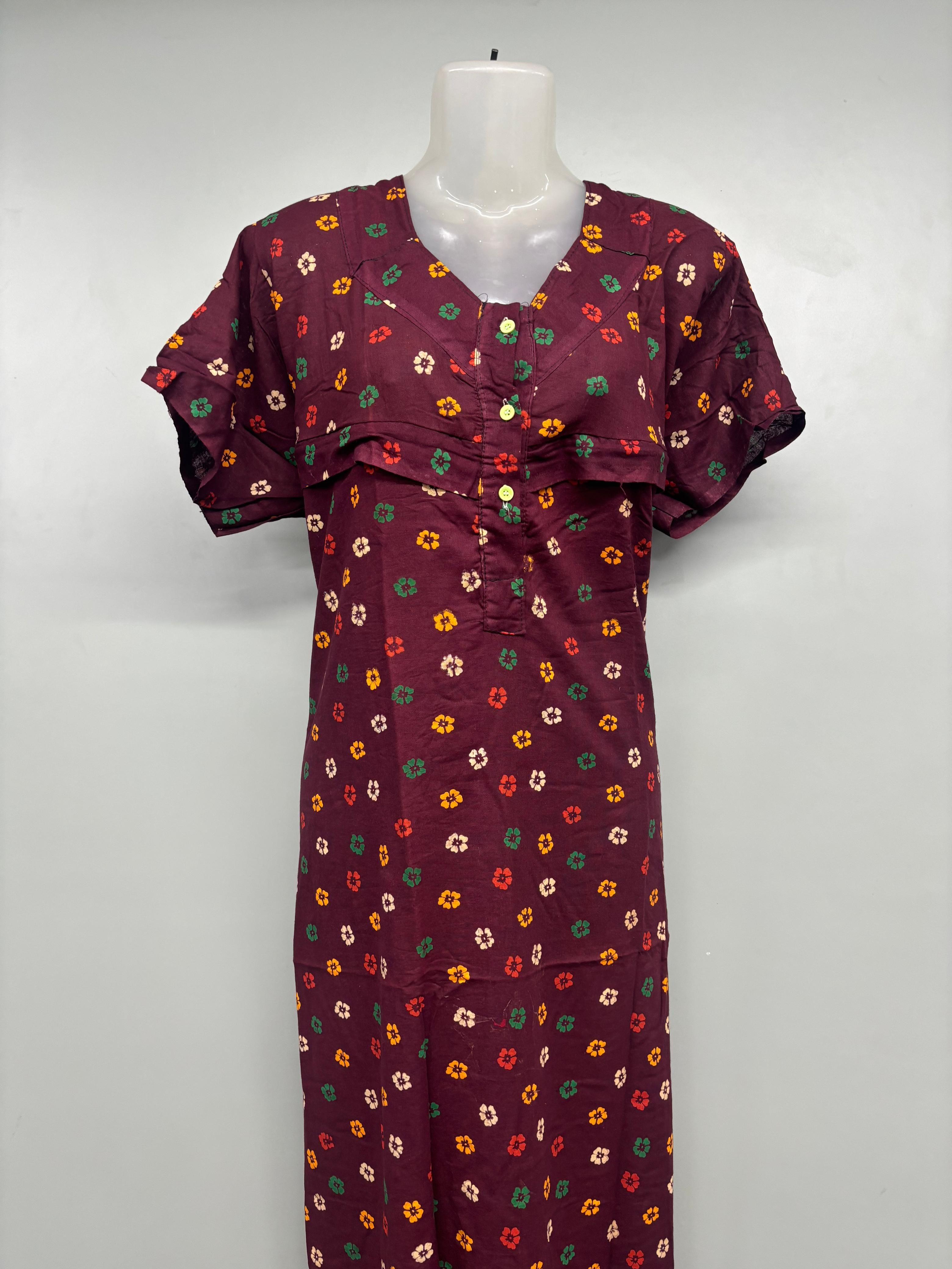 Gujri Feeding Chain Cotton Nighty