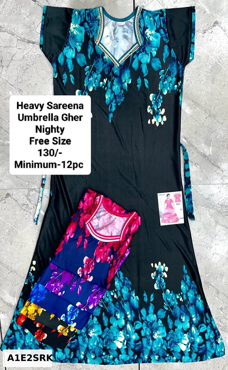 Heavy Sareena Umbrella Gher Nighty