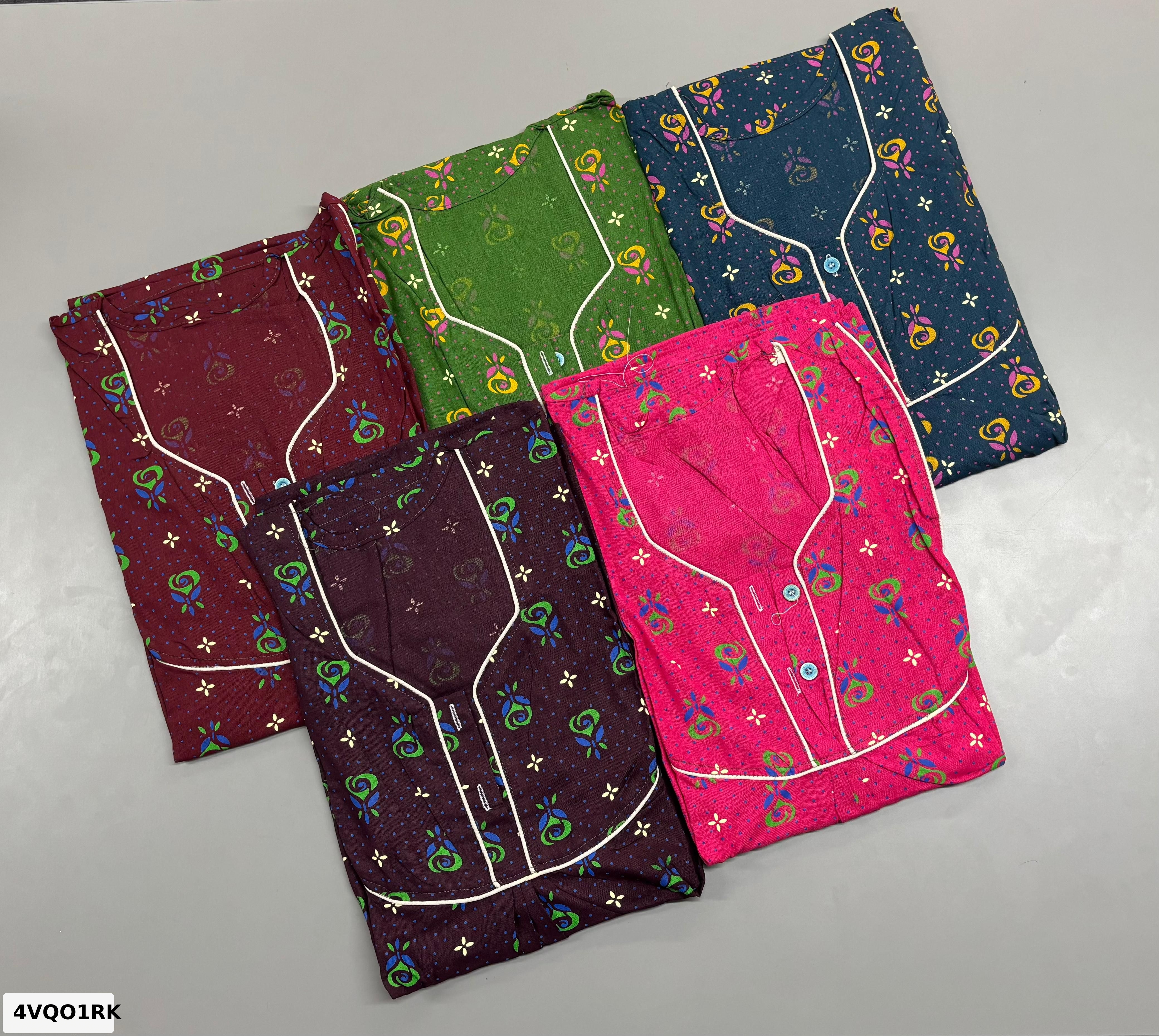 Apsara Piping Cotton Nighty